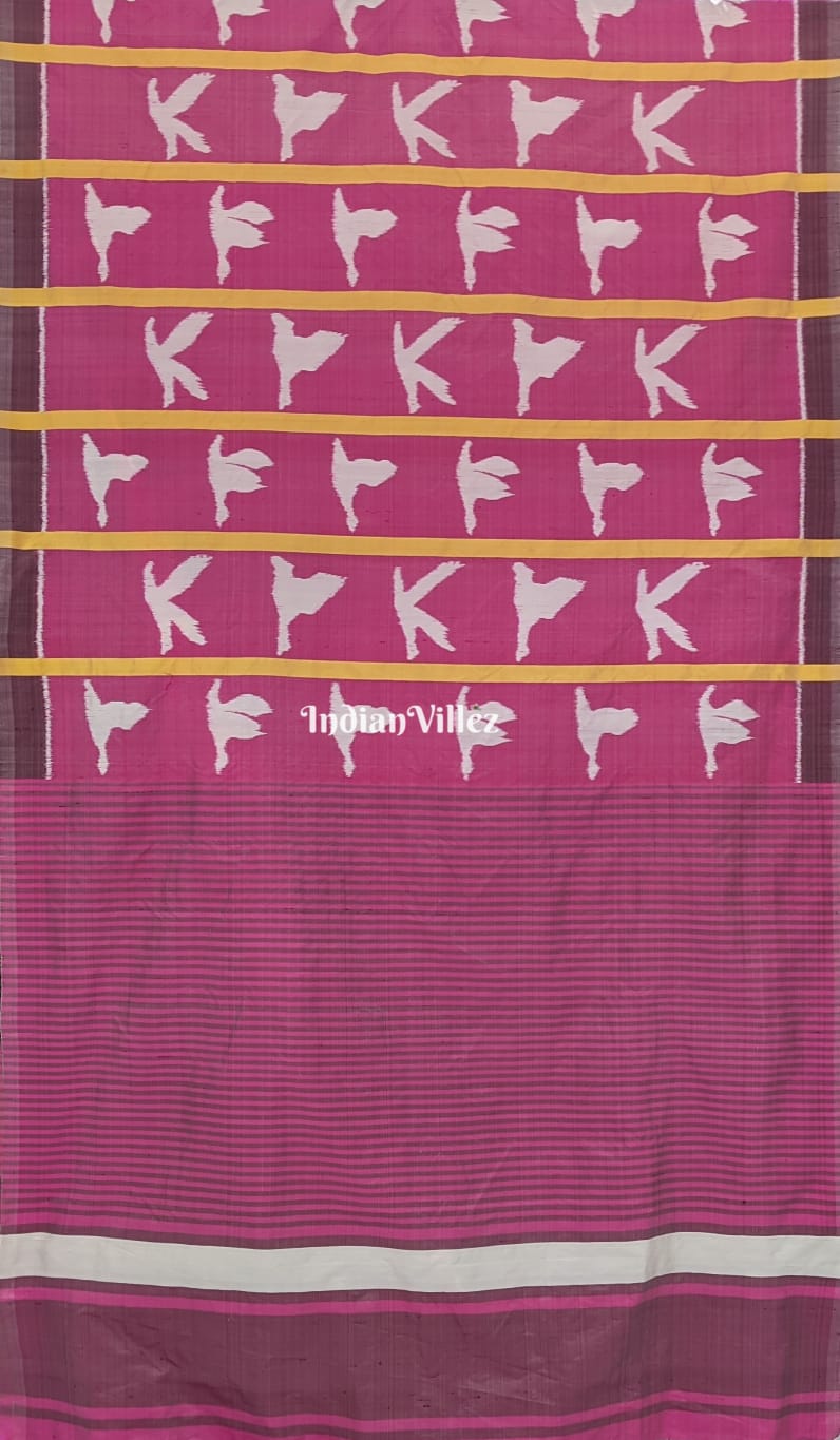 Pink Bird Design Contemporary Silk Saree