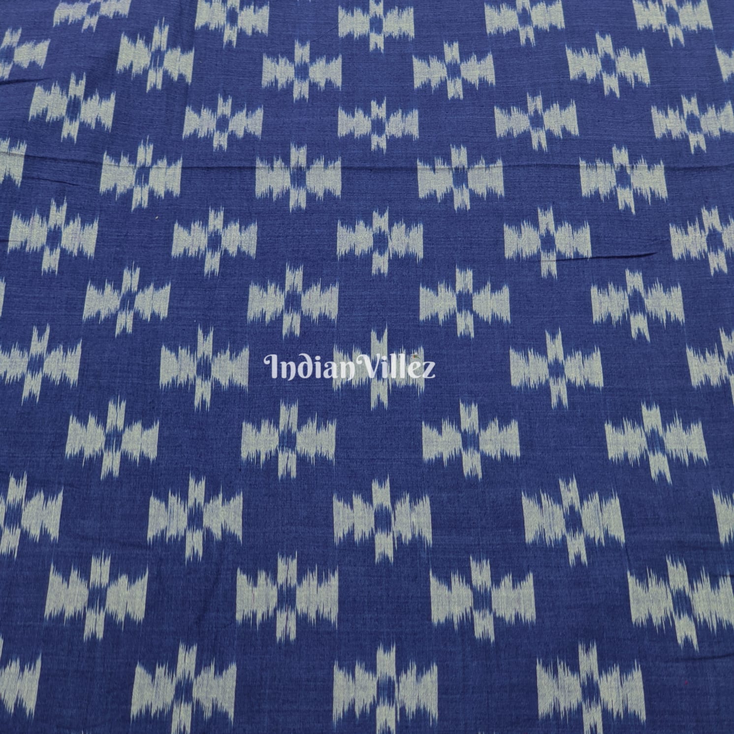 Royal Blue Sambalpuri Ikat Cotton Fabric