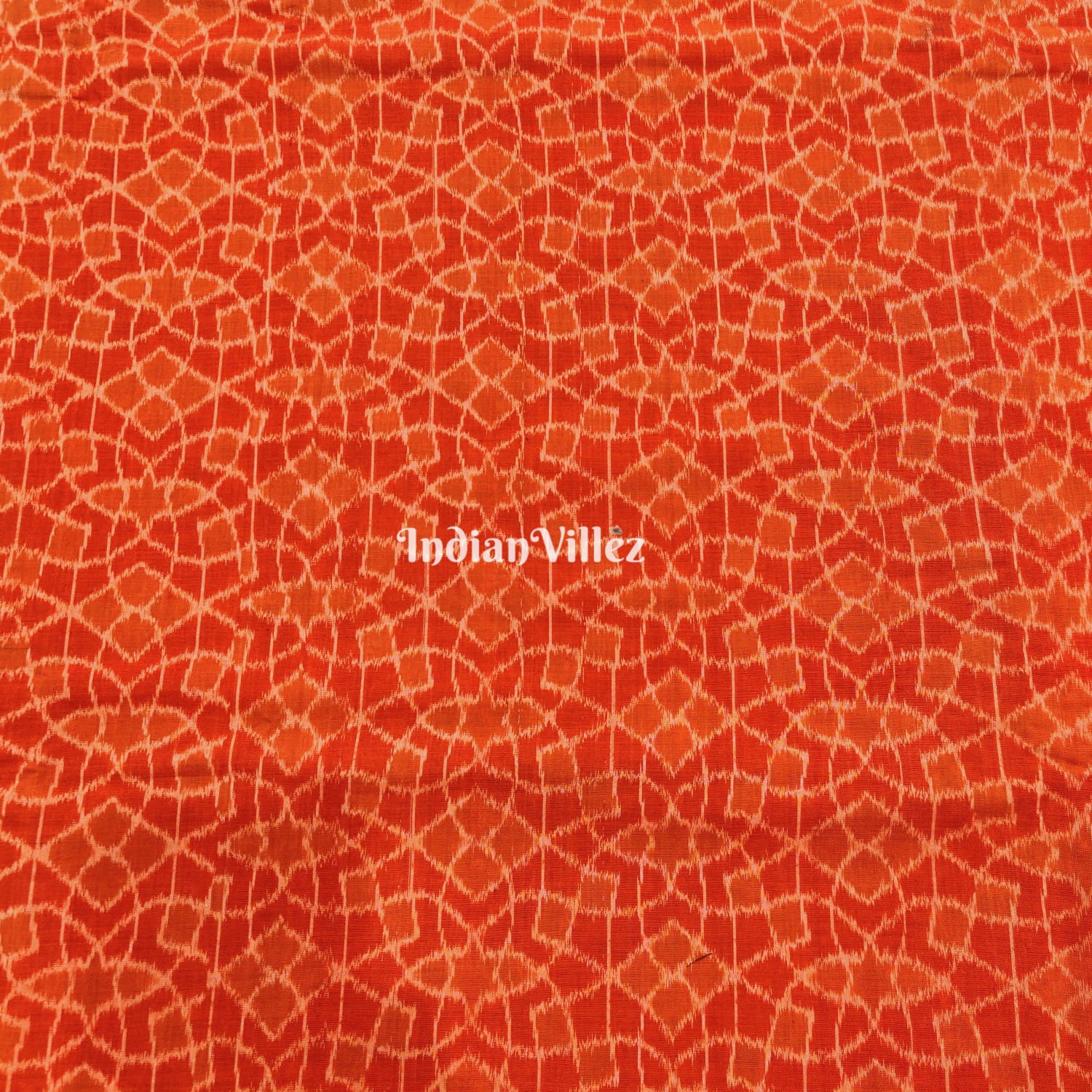 Orange Odisha Ikat Sambalpuri Cotton Fabric