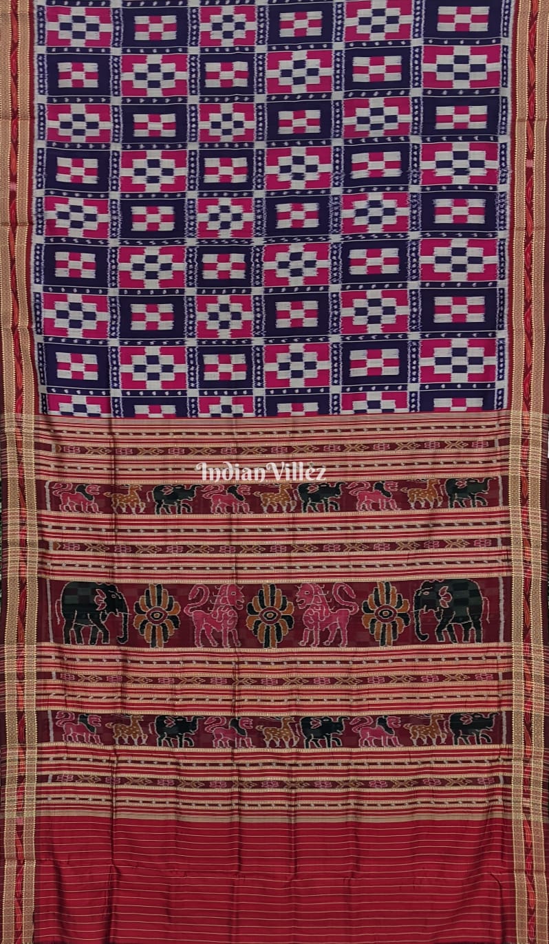 Blue Body Pasapalli Odisha Handloom Khandua Silk Saree