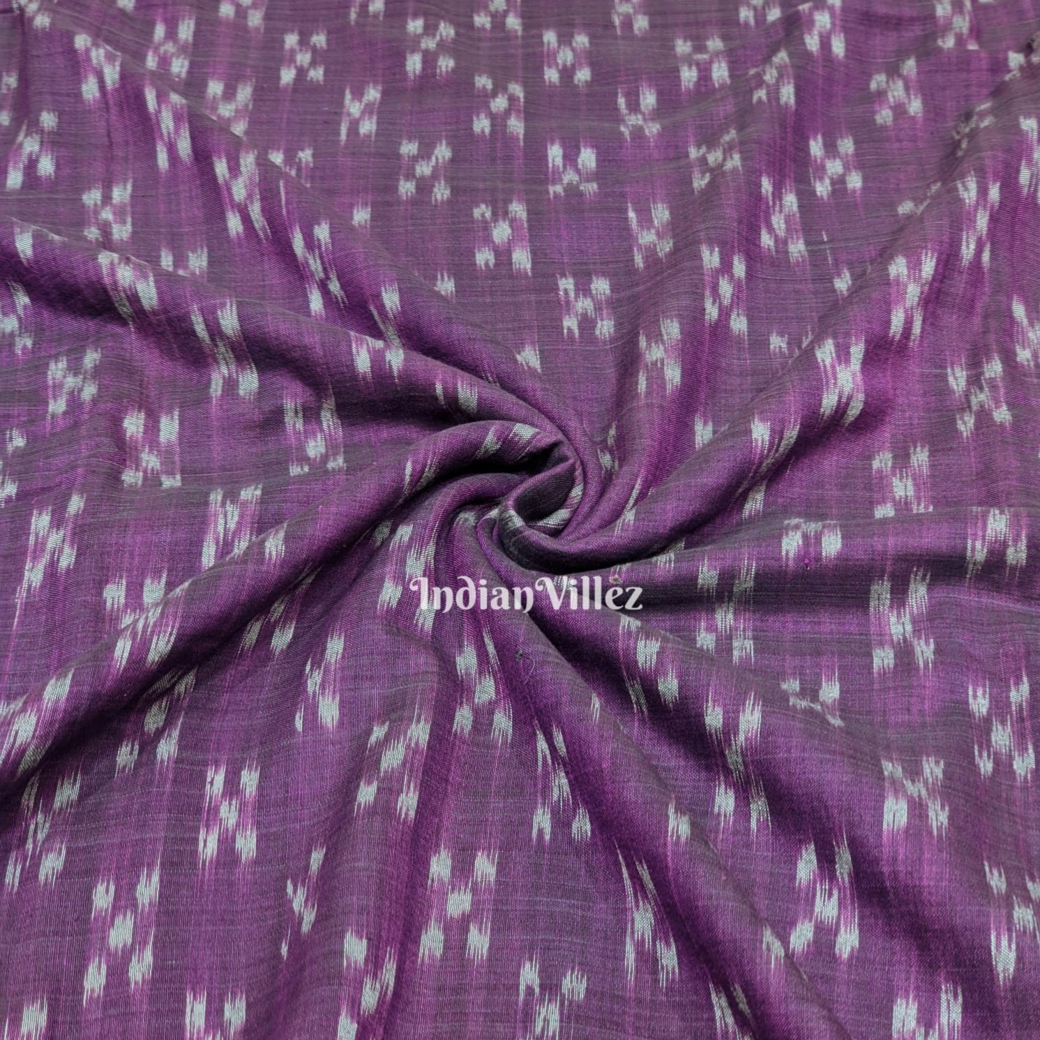 Purple Odisha Ikat Sambalpuri Cotton Fabric