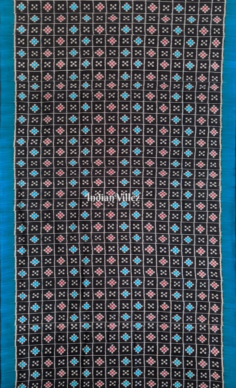 Blue Black Body Odisha Handloom Pasapali Silk Saree