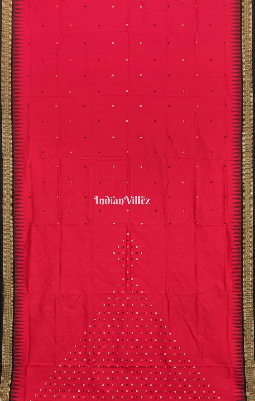 Red Deula (Temple) Dolabedi Odisha Handloom Silk Saree