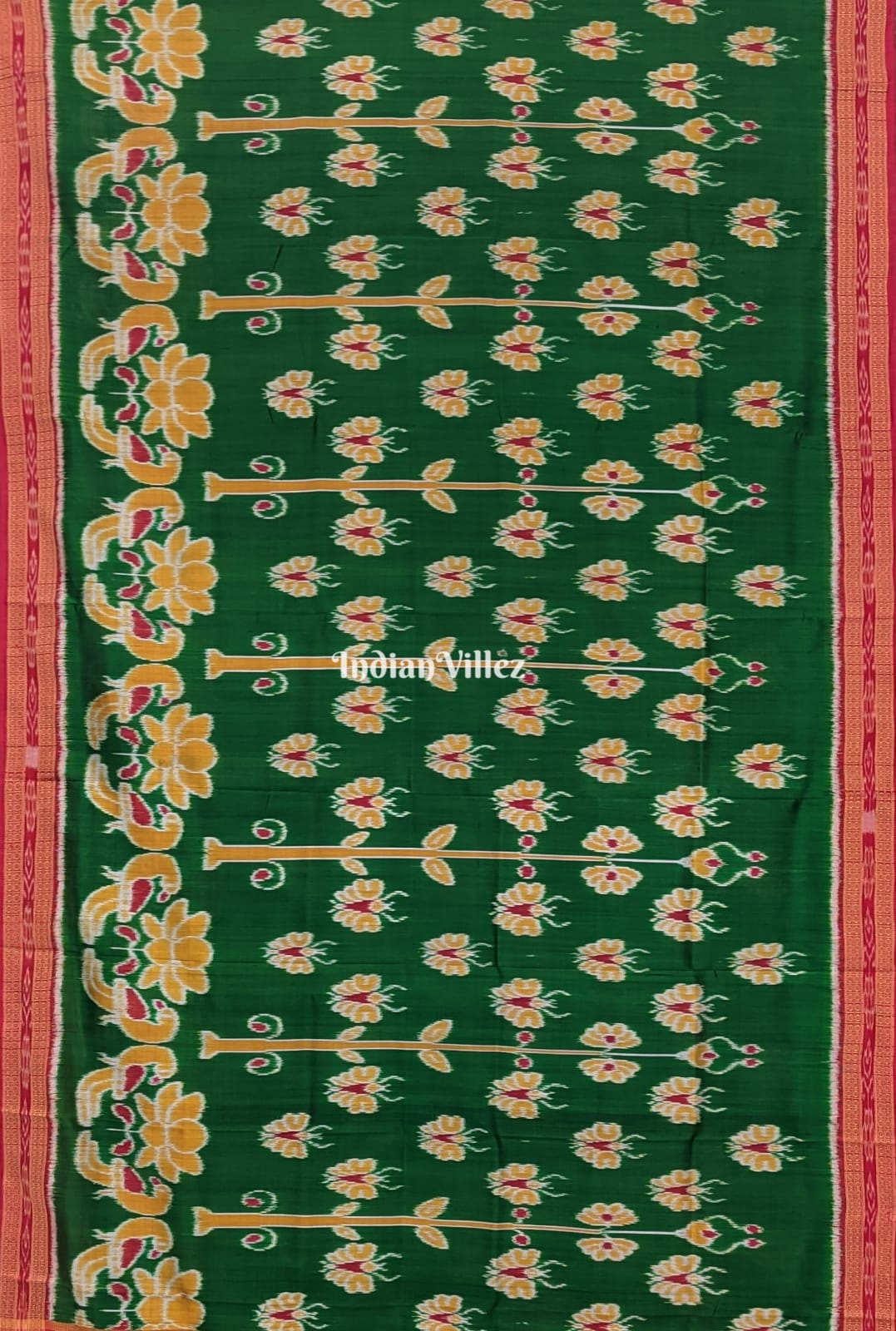 Green Butterfly Odisha Handloom Khandua Silk Saree