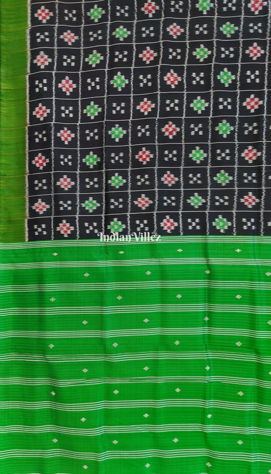 Black Green Contemporary Body Pasapali Silk Saree