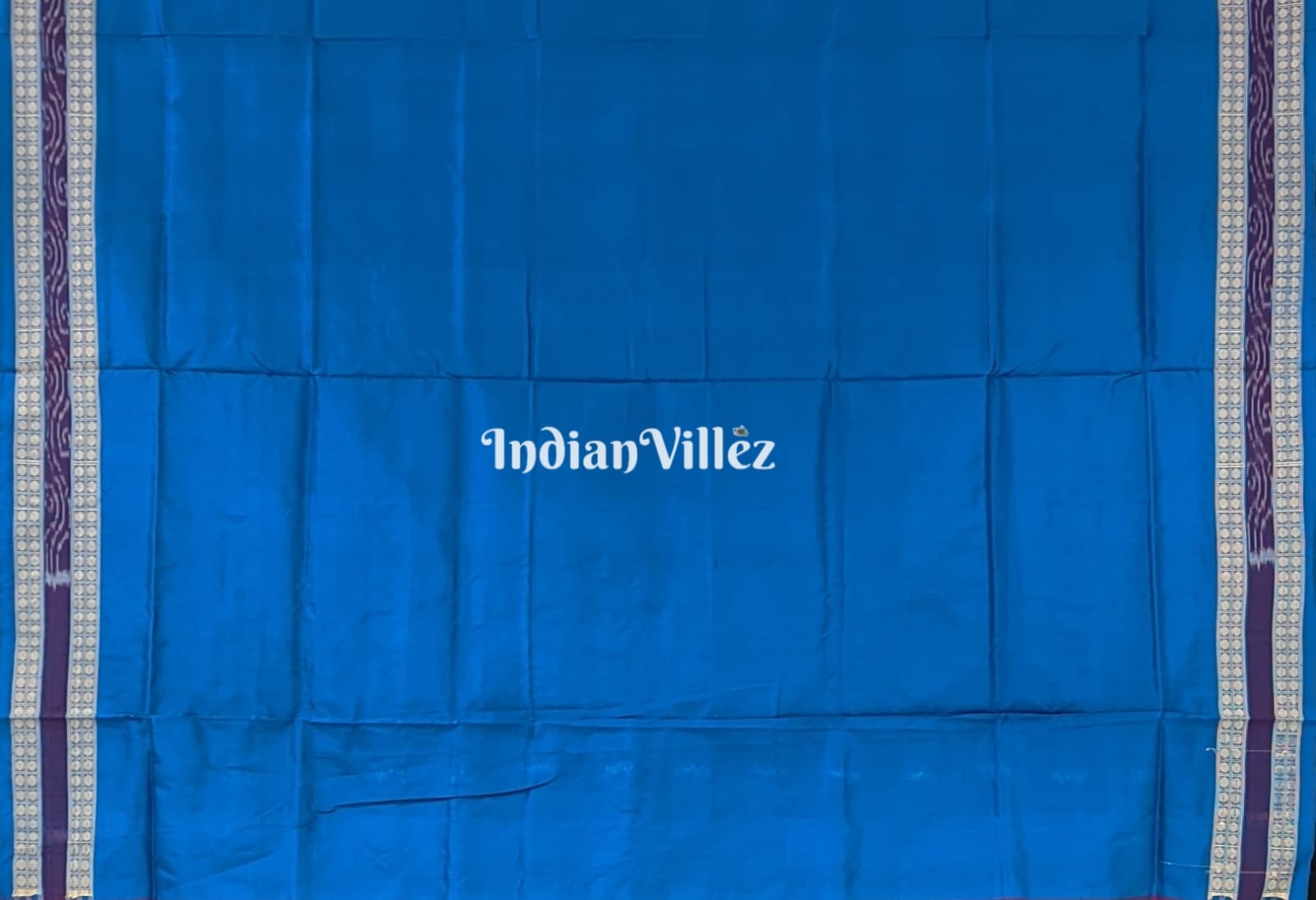 Blue and White Square Odisha Handloom Sambalpuri Silk Saree