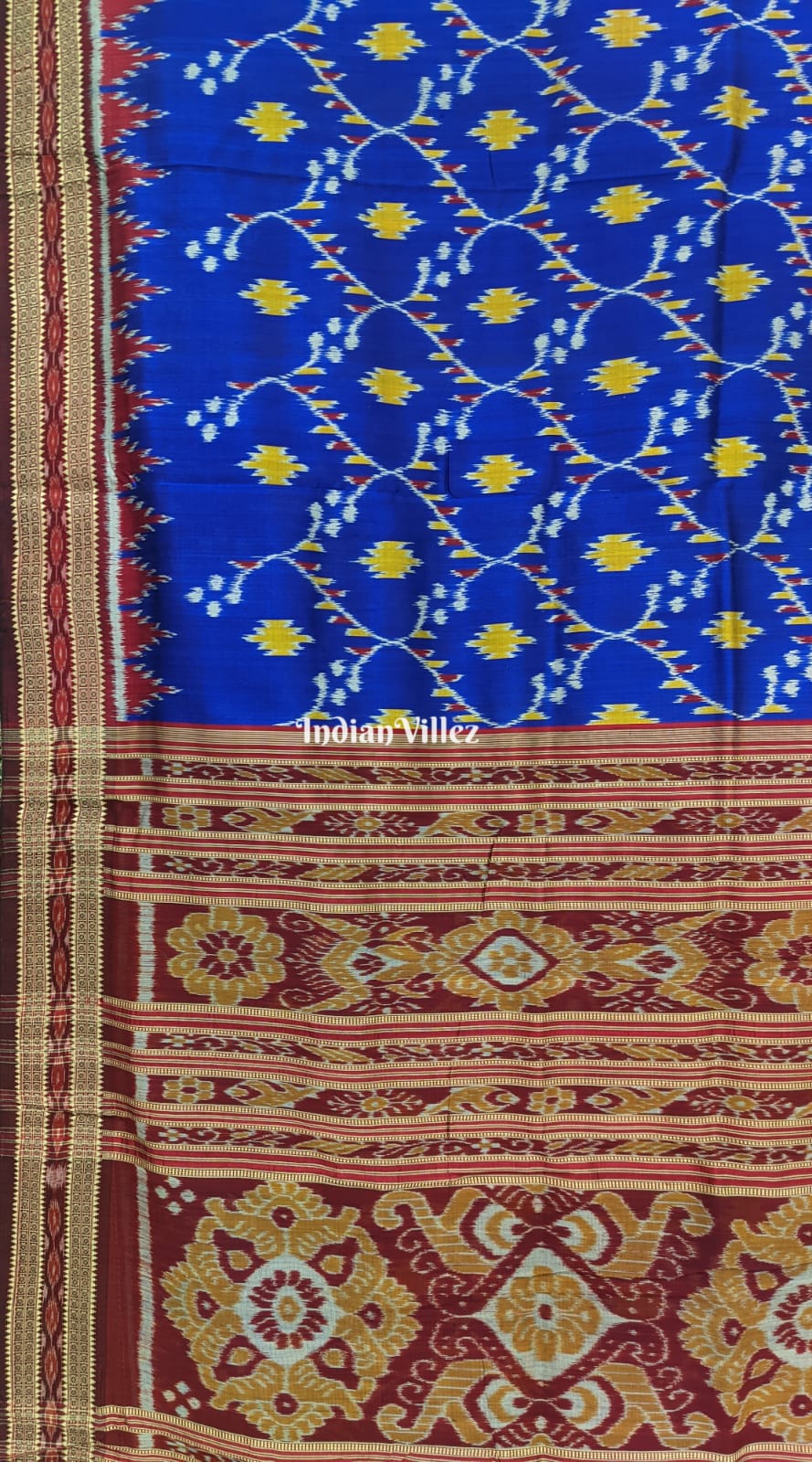 Blue Ganthia Dali Revival Odisha Handloom Khandua Silk Saree