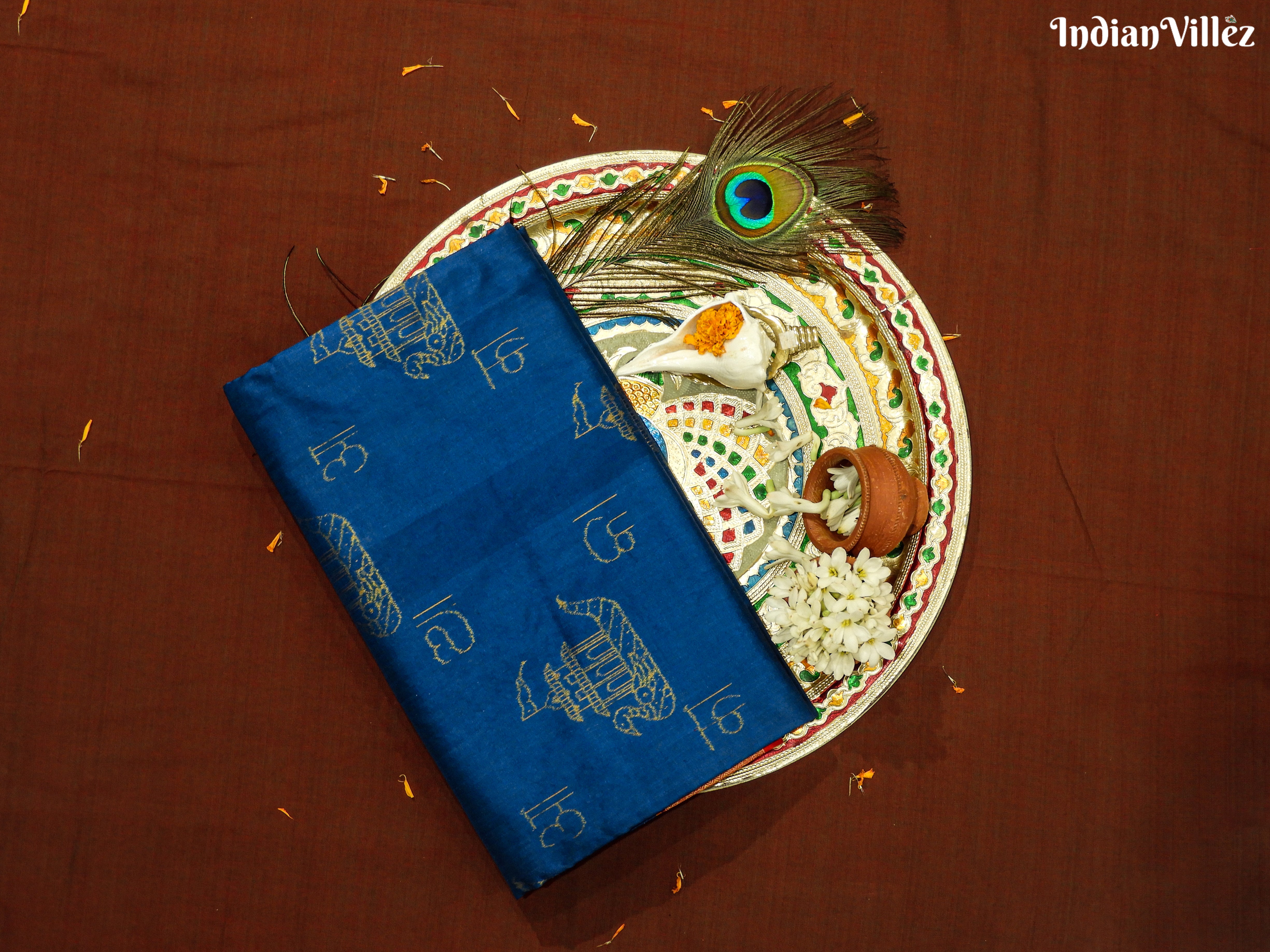 Blue Boita Odisha handloom Sambalpuri Ikat Silk saree