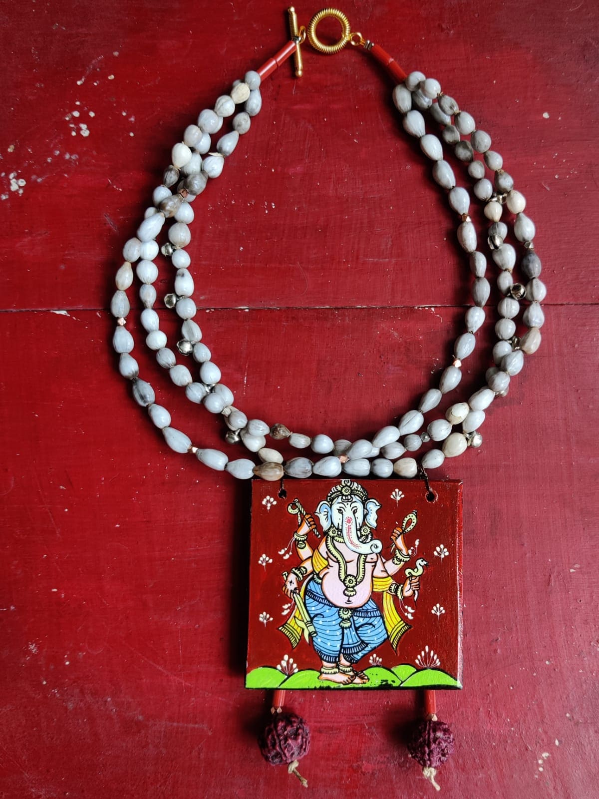 Shri Ganesh Pattachitra Hand-painted Necklace