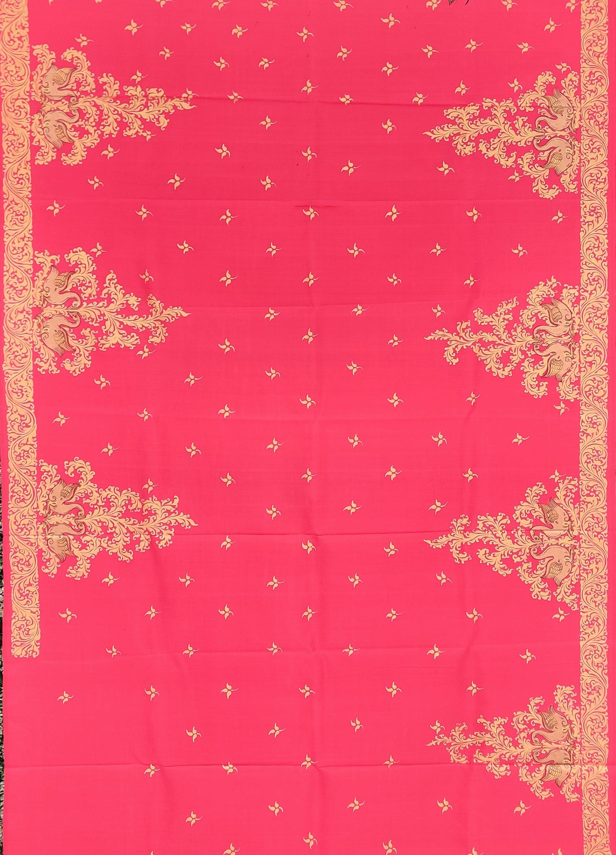 Royal Pink Swan Pattachitra Silk Handloom Saree