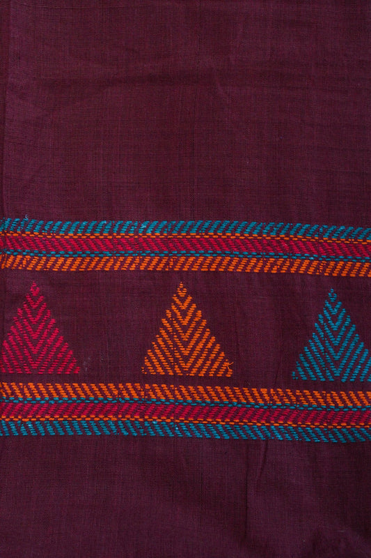 Maroon Dongaria Cotton Handloom Stole - IndianVillèz