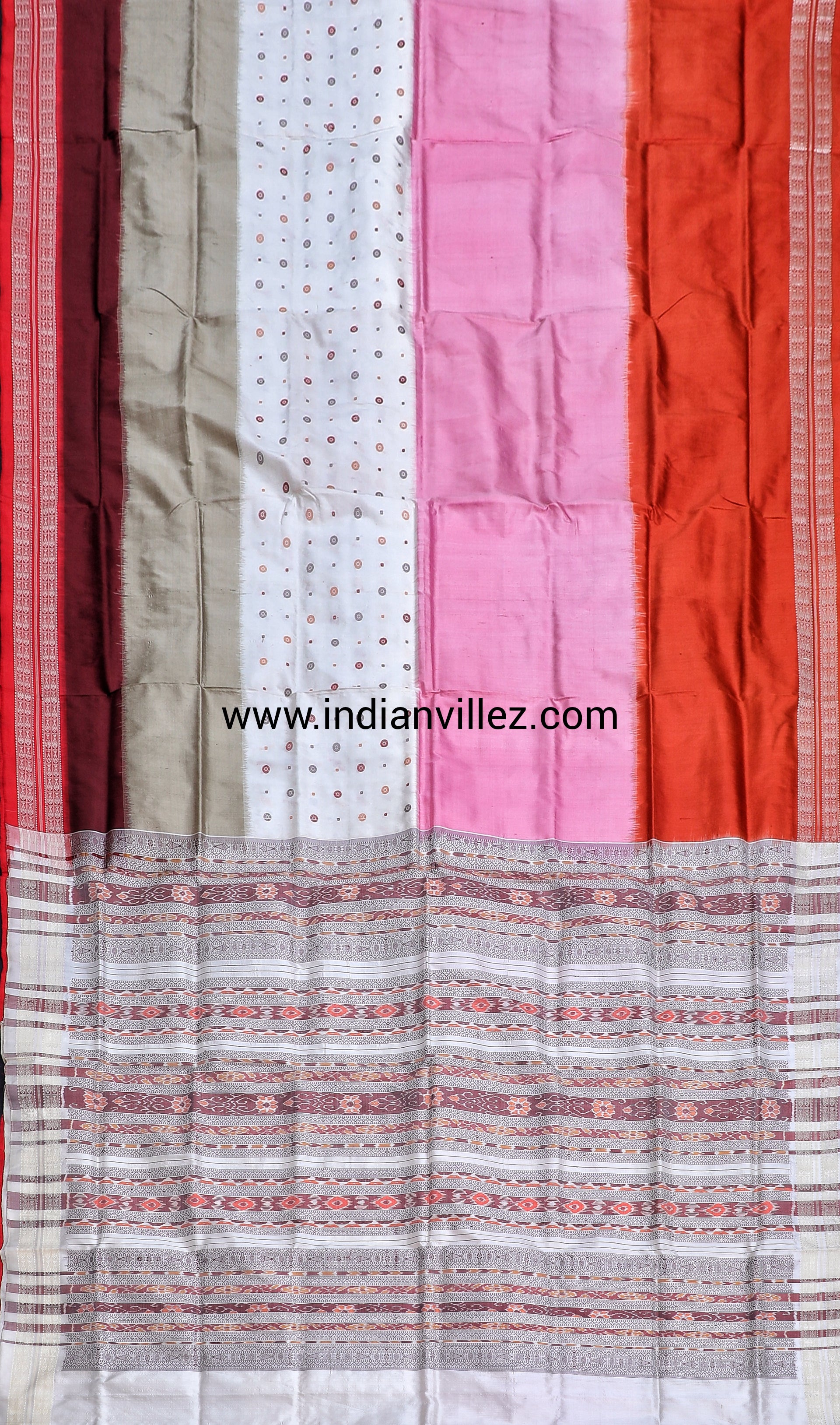 Pancha-Rangi Sambalpuri Silk Saree - IndianVillèz