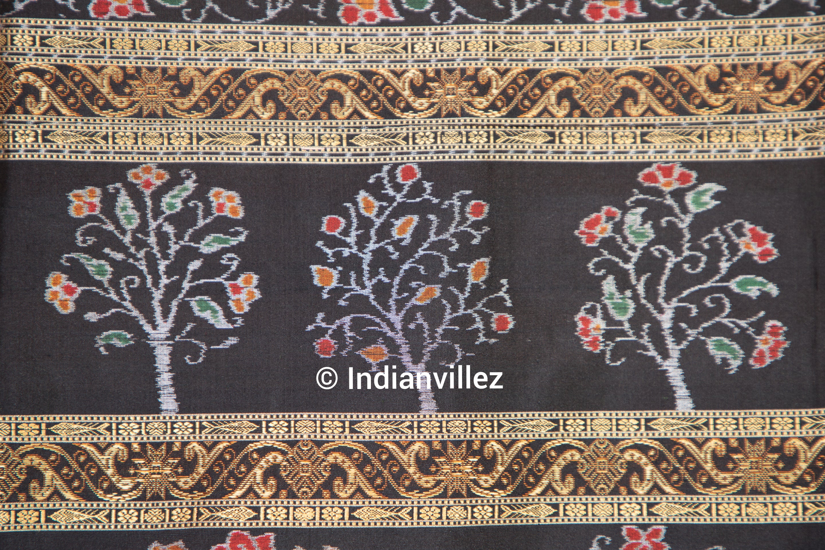 Tree of life Sambalpuri Ikat Handloom Silk saree - IndianVillez