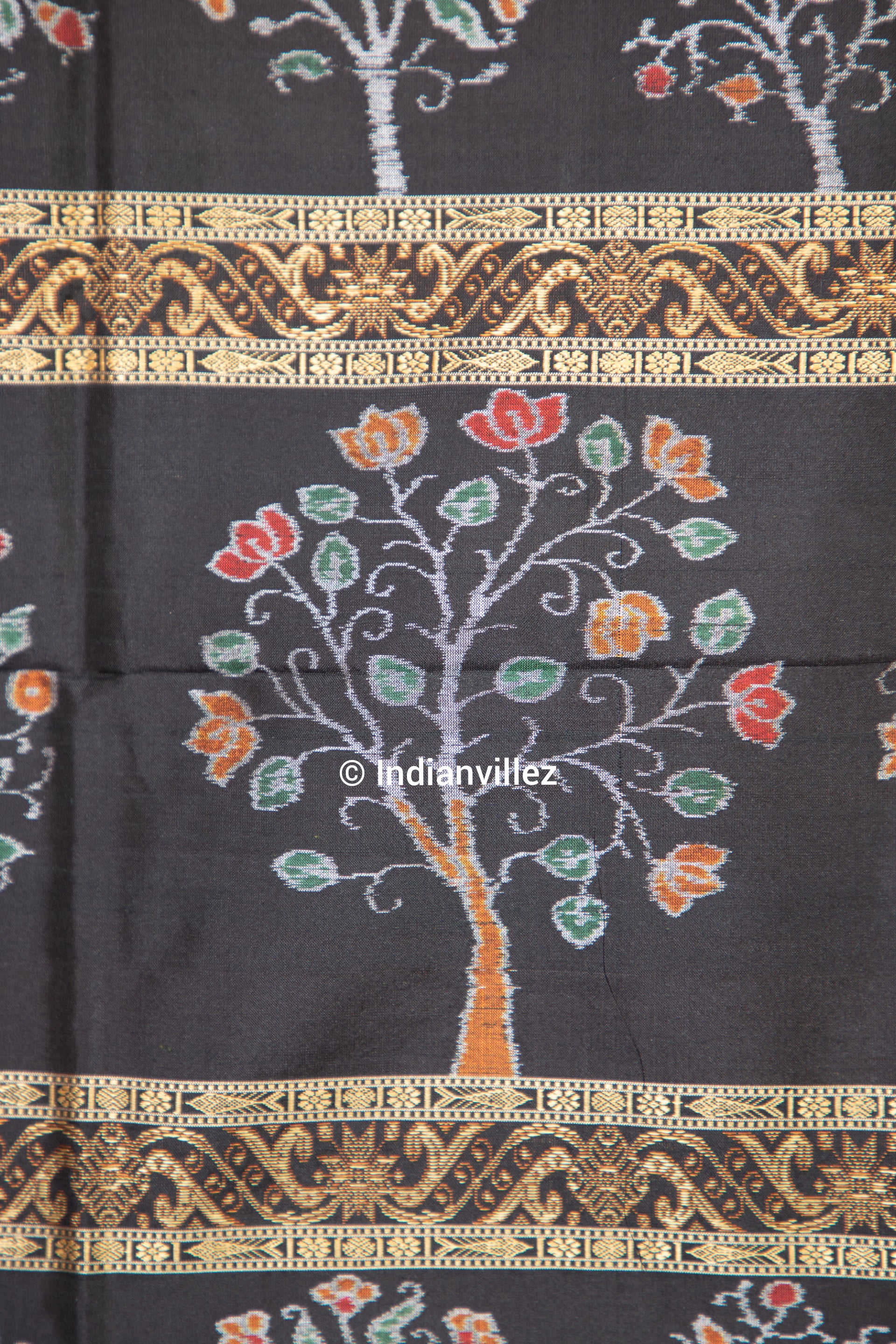 Tree of life Sambalpuri Ikat Handloom Silk saree - IndianVillez