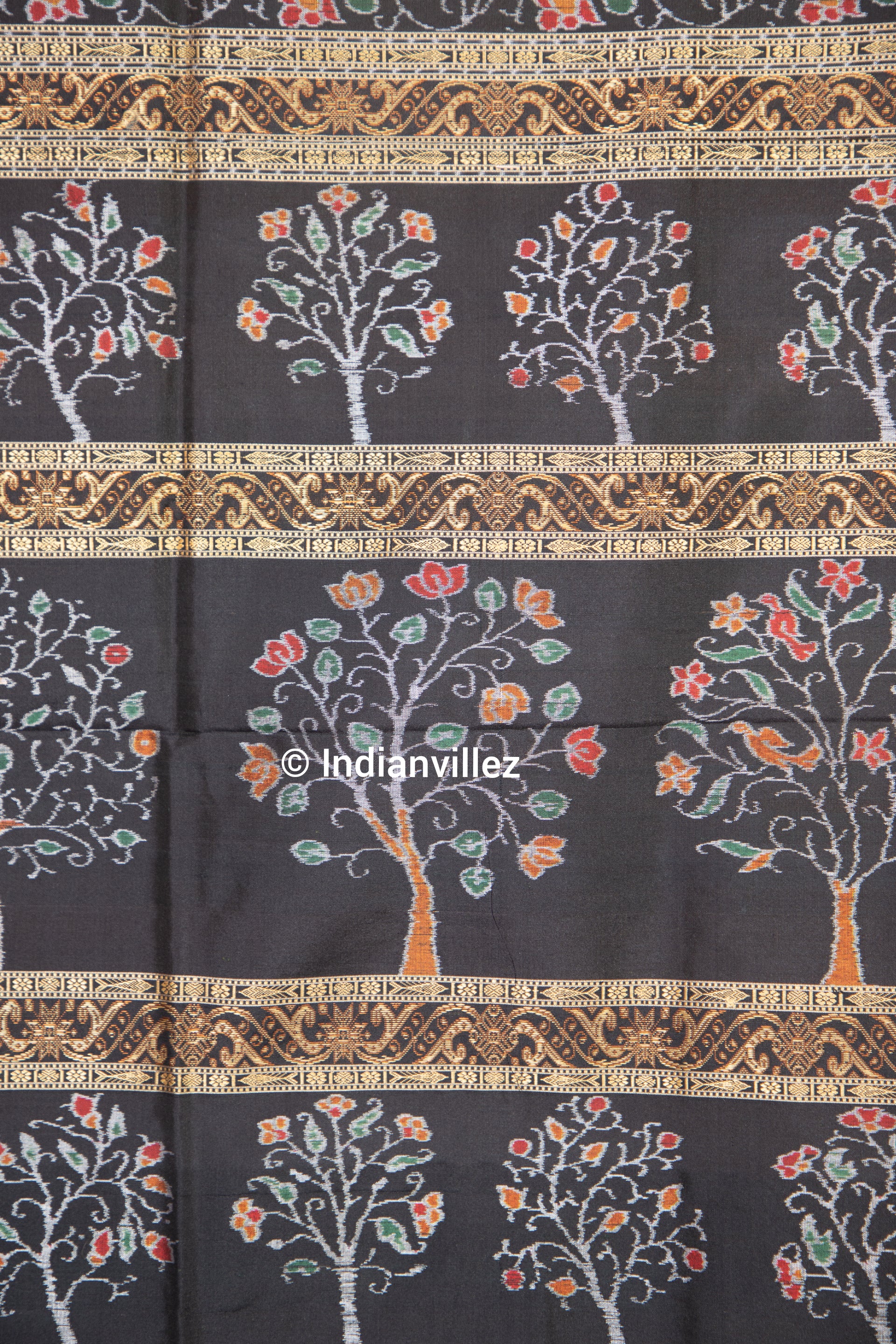 Tree of life Sambalpuri Ikat Handloom Silk saree - IndianVillez