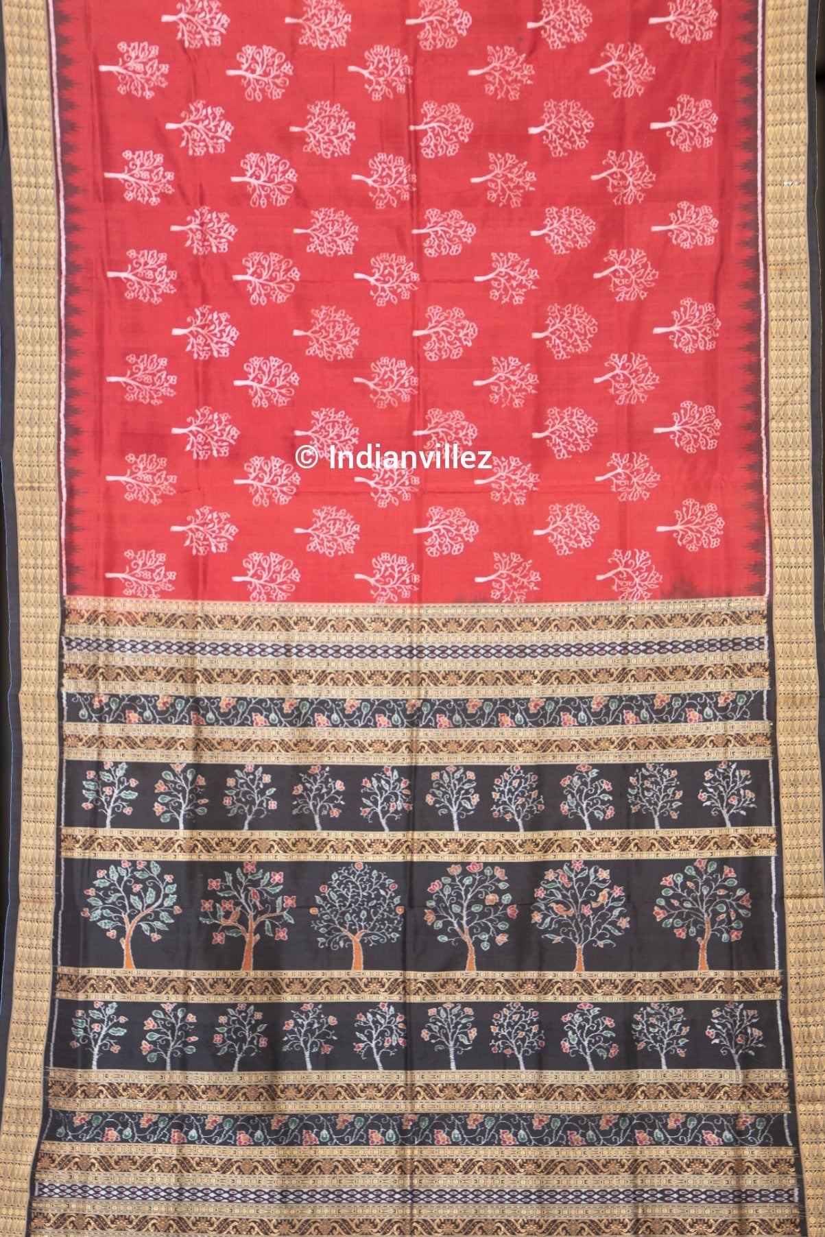 Tree of life Sambalpuri Ikat Handloom Silk saree - IndianVillez