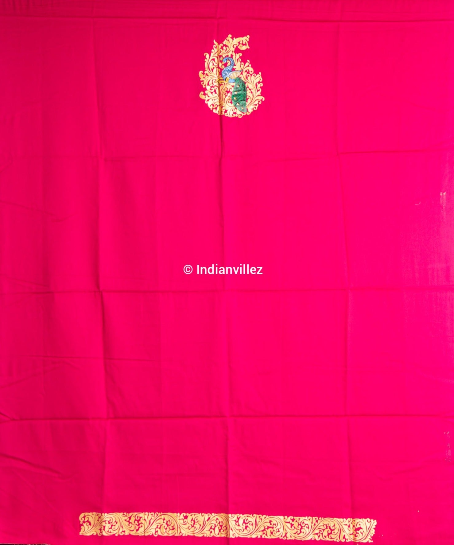 Pink Pattachitra Kurti Dress on Silk*Cotton Material - Indianvillez