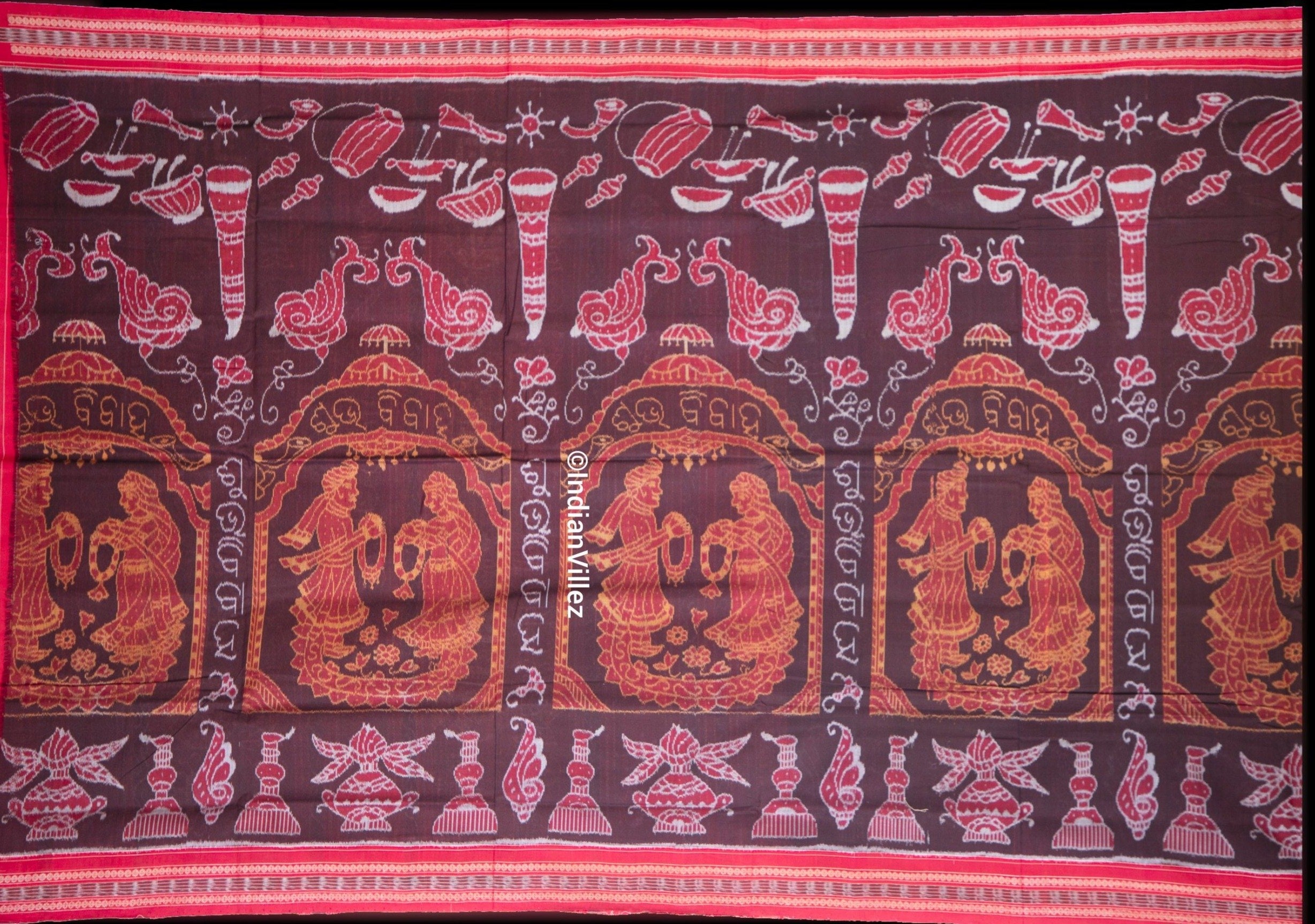 Subhavivah Sambalpuri Odisha Handloom Ikat Cotton Saree