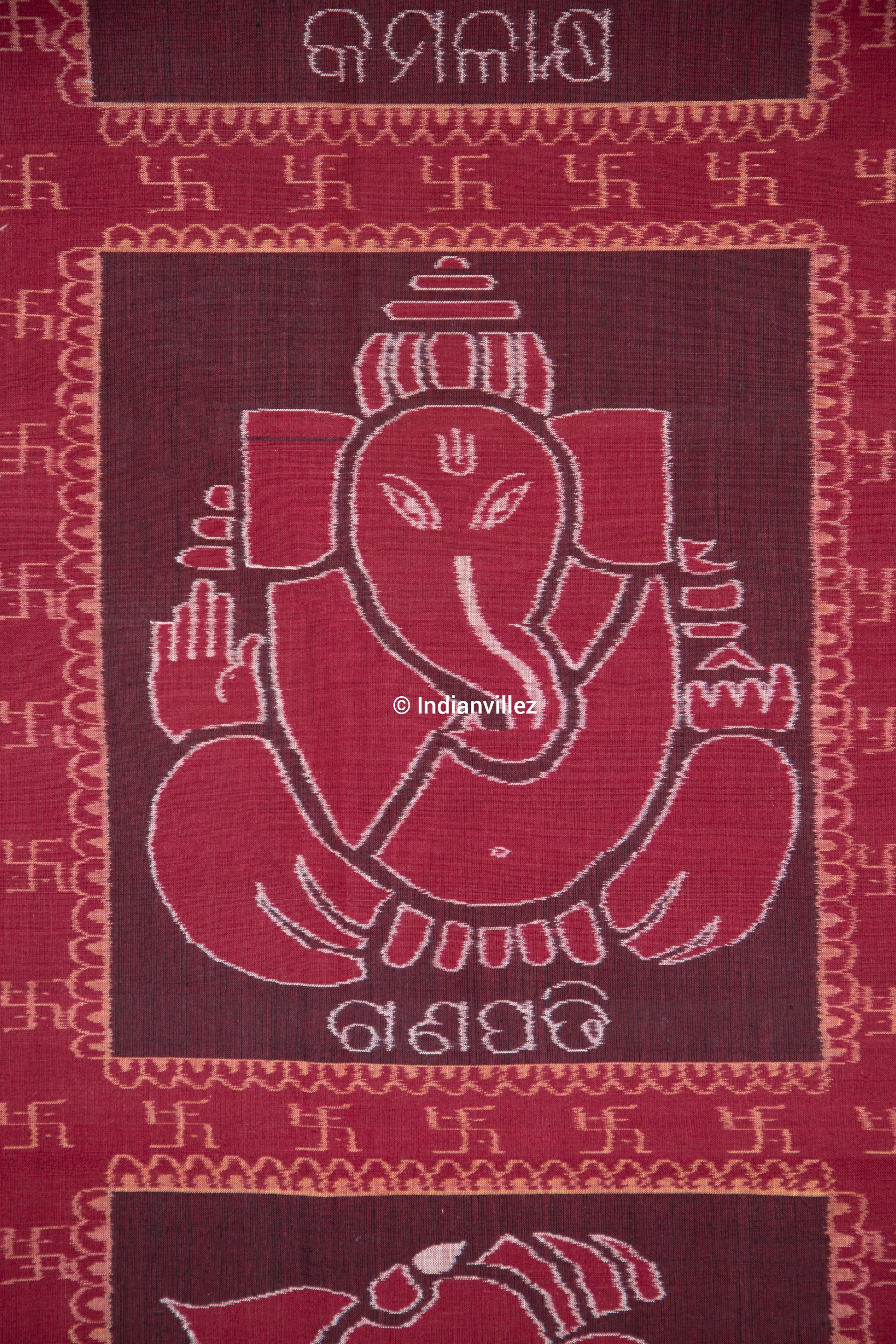 Award Winning Double Ikat "Shri Ganesh" Wall Hanging