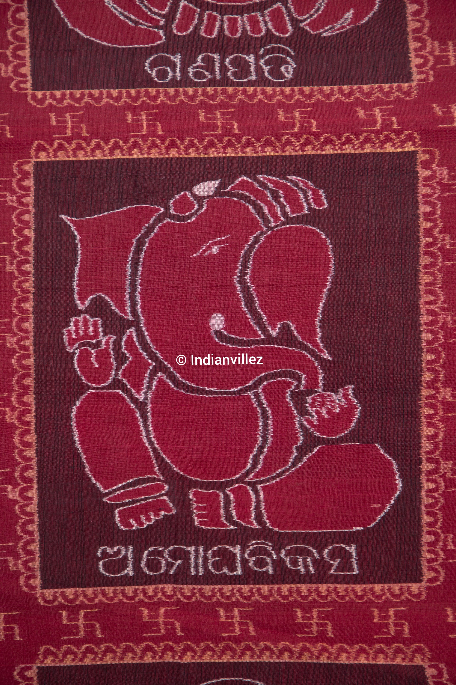 Award Winning Double Ikat "Shri Ganesh" Wall Hanging