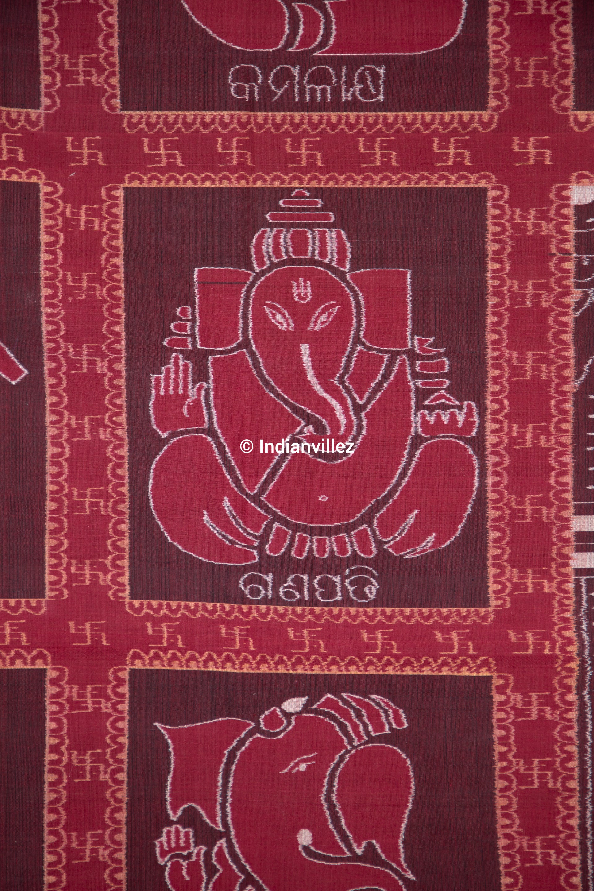 Award Winning Double Ikat "Shri Ganesh" Wall Hanging