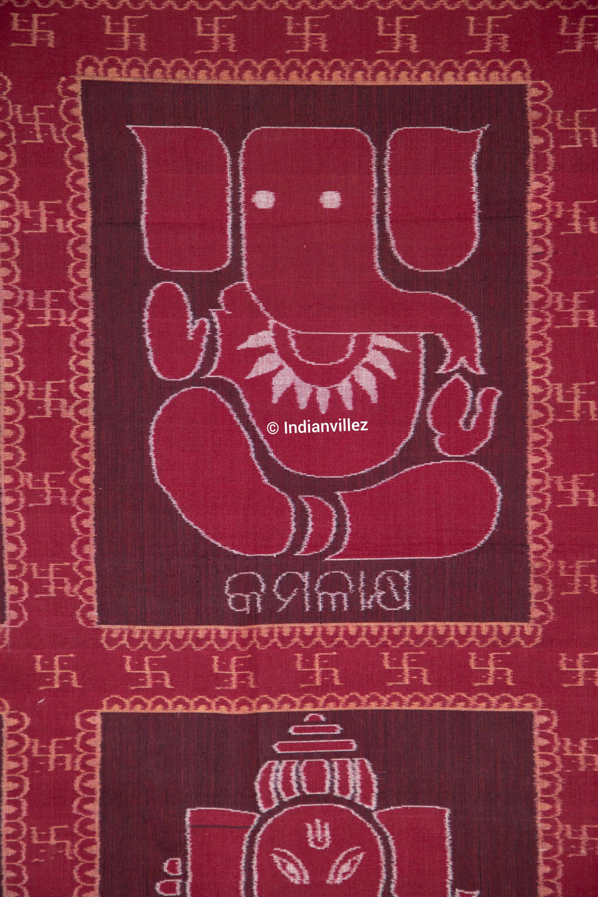 Award Winning Double Ikat "Shri Ganesh" Wall Hanging