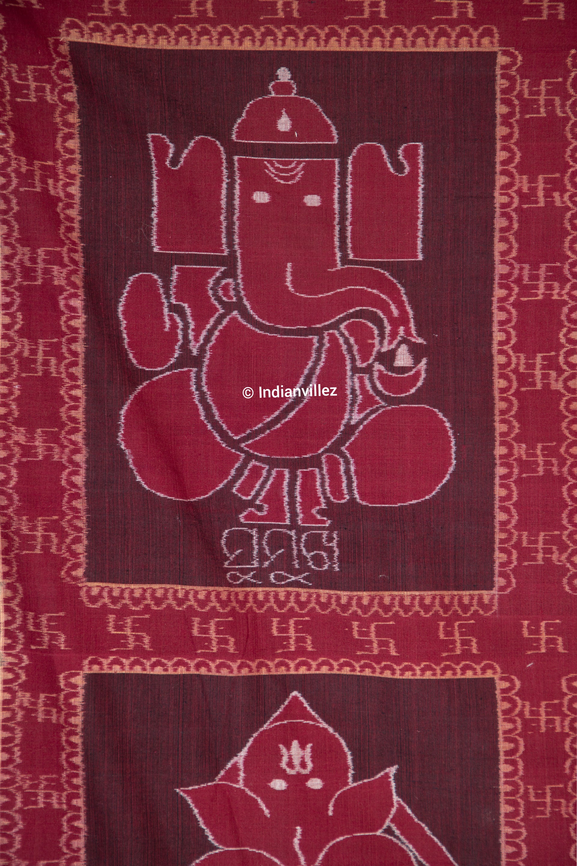 Award Winning Double Ikat "Shri Ganesh" Wall Hanging