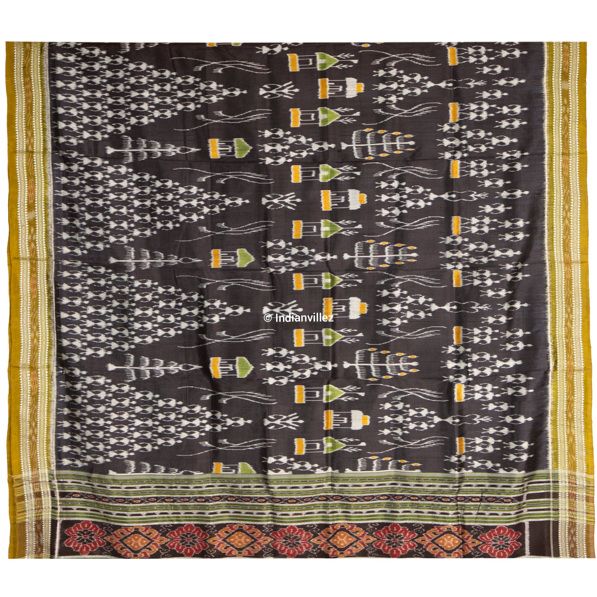 Black Tribal Khandua Silk Saree