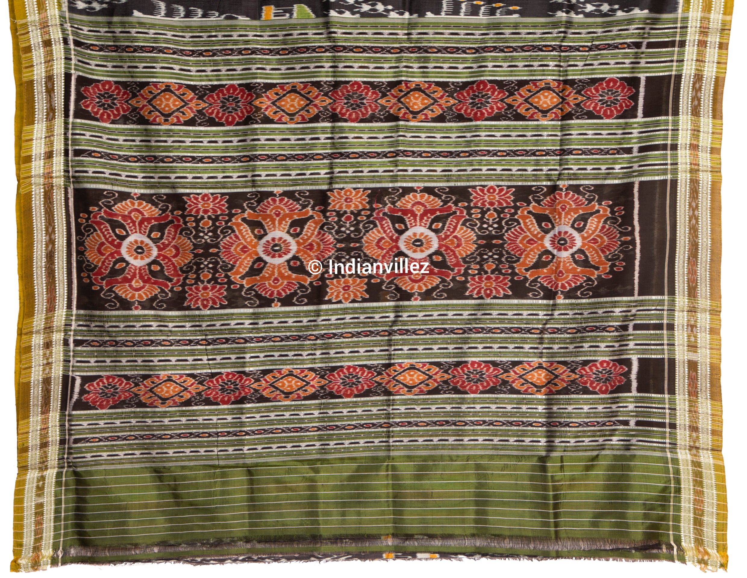 Black Tribal Khandua Odisha Handloom Silk Saree
