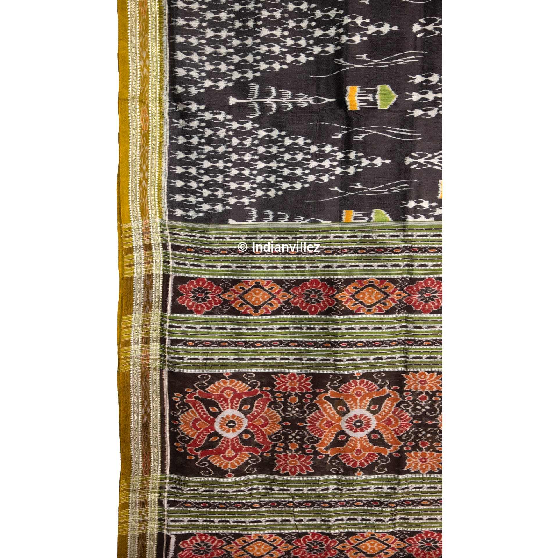Black Tribal Khandua Odisha Handloom Silk Saree