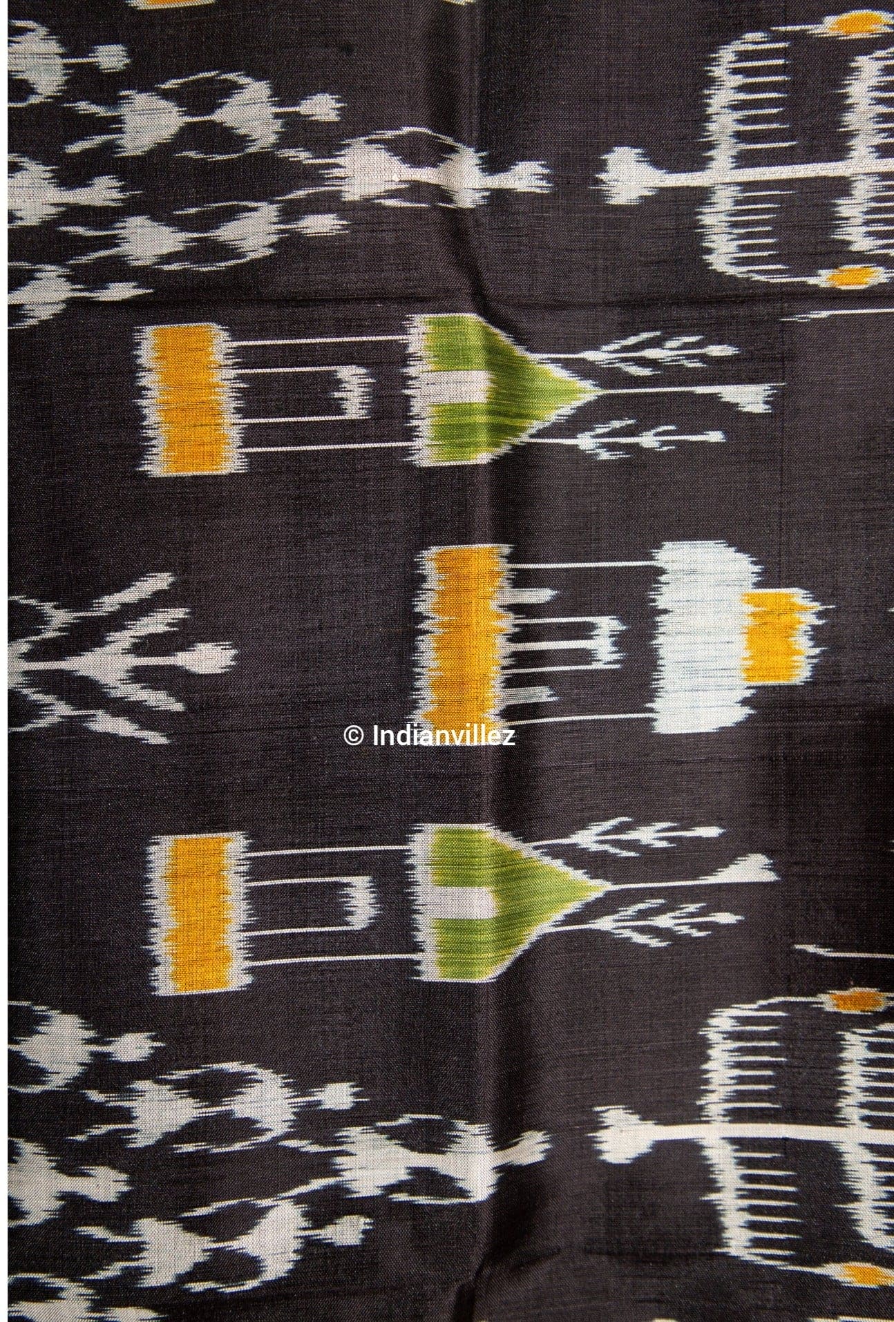 Black Tribal Khandua Silk Saree