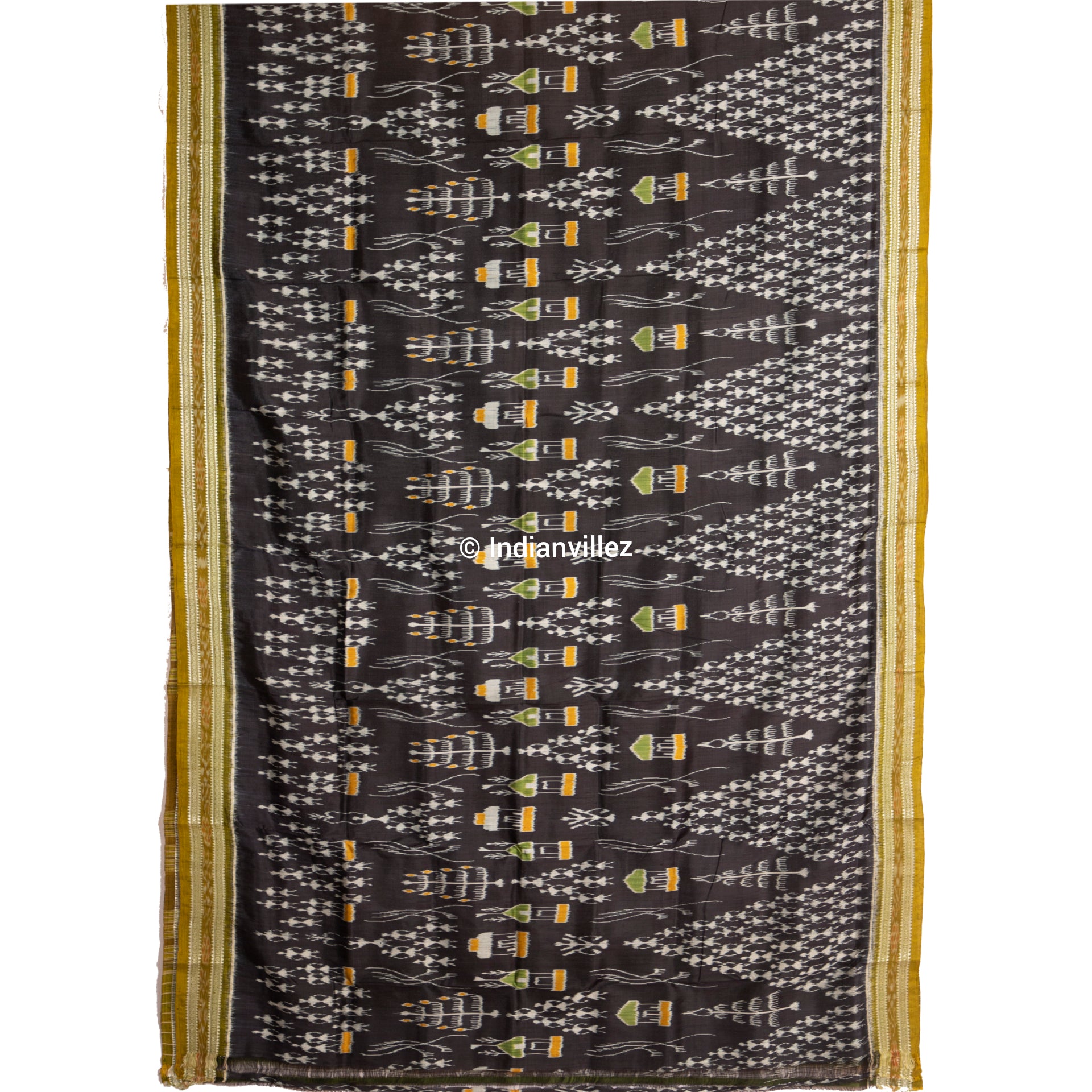 Black Tribal Khandua Odisha Handloom Silk Saree