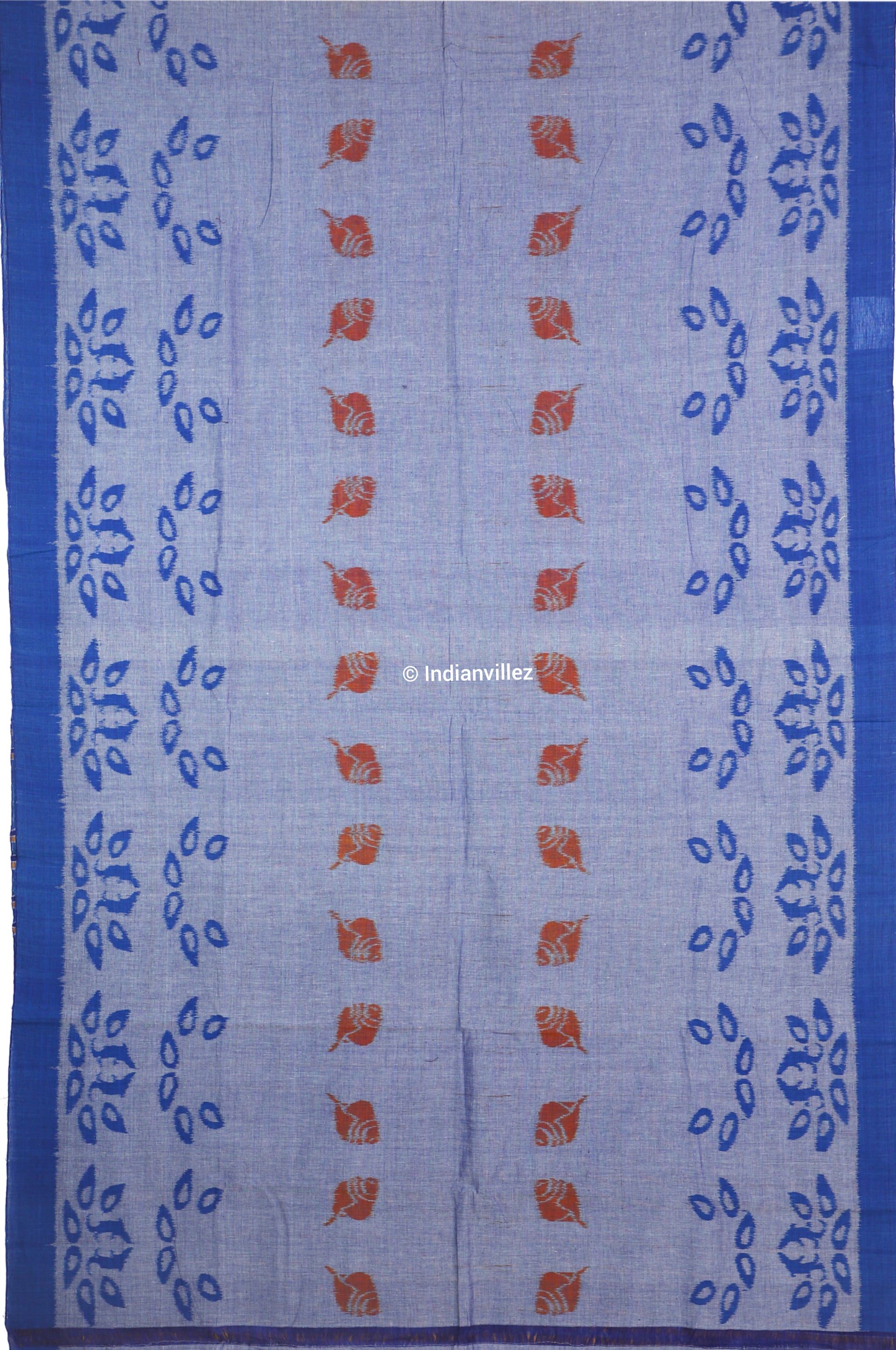 Blue Ocean Contemporary Cotton Ikat Saree
