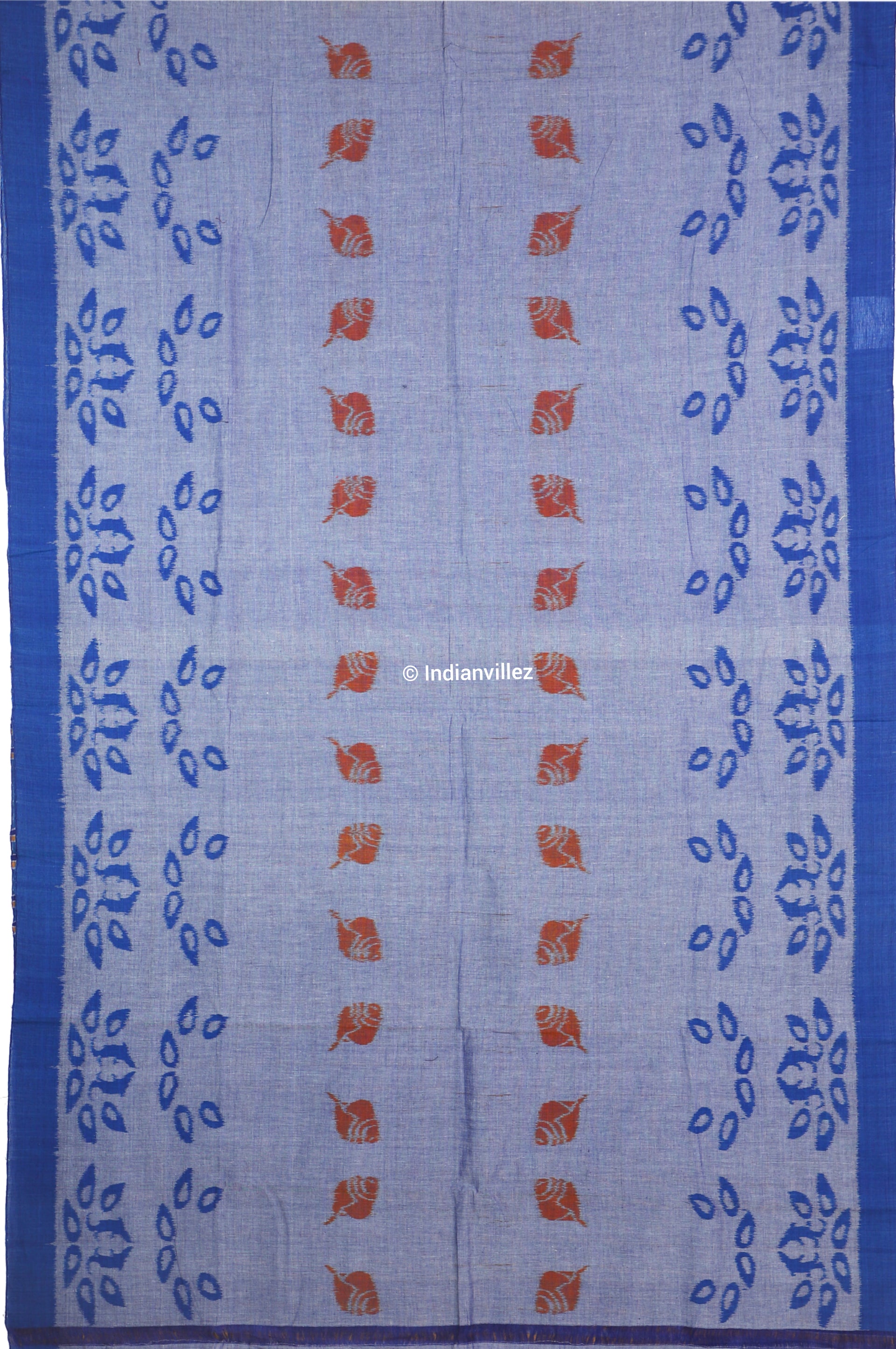 Blue Ocean Contemporary Cotton Ikat Saree