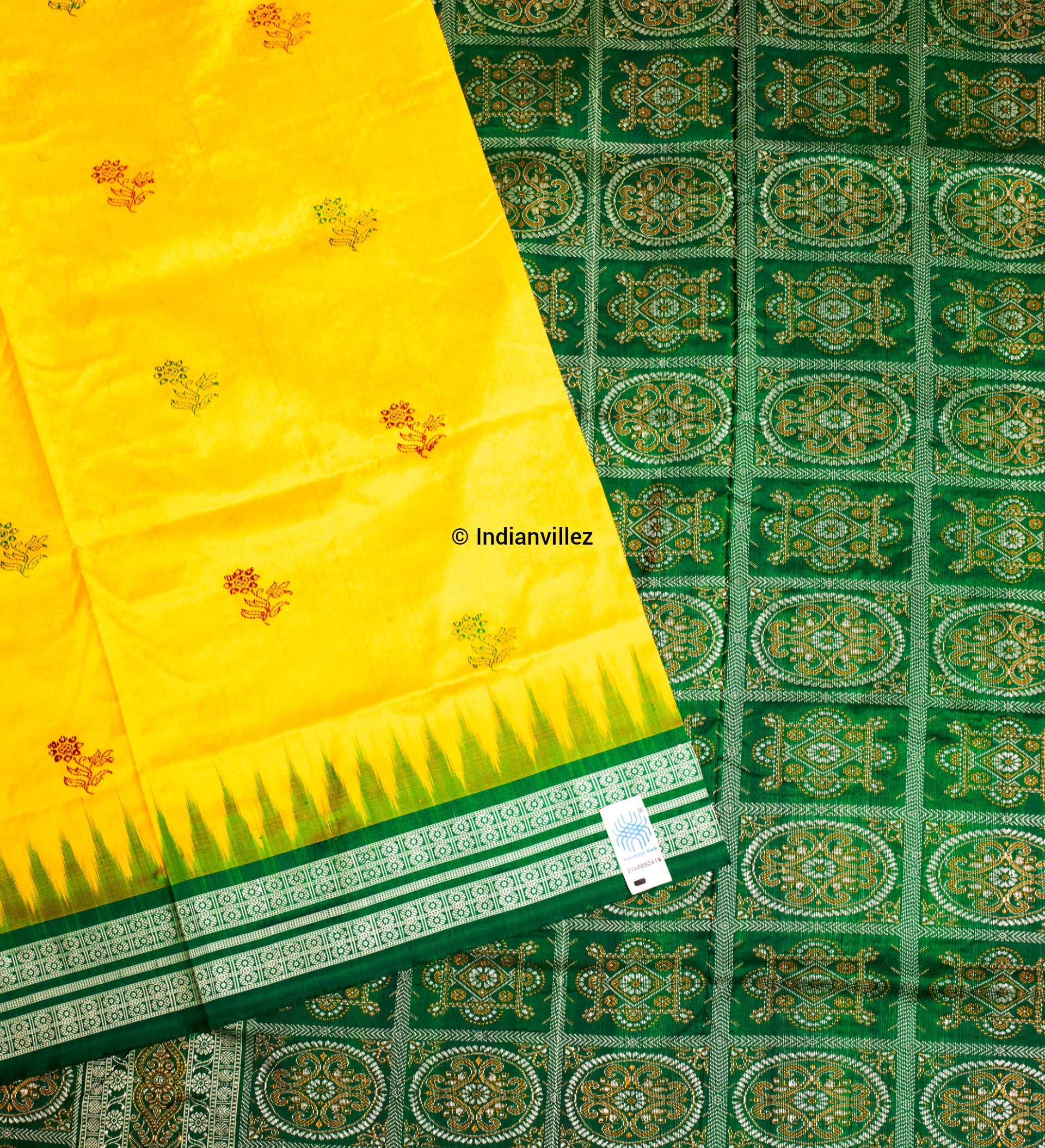 Flower Bomkai Odisha Handloom Mulberry Silk Saree