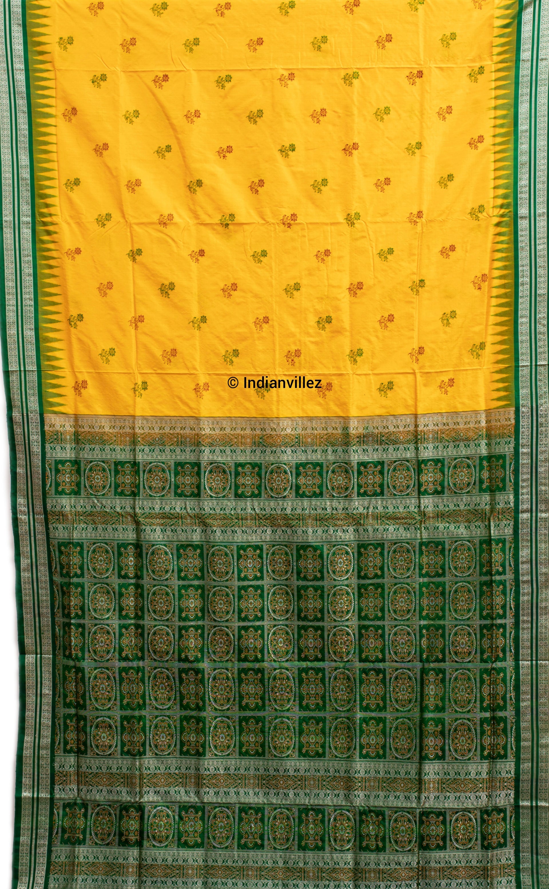 Flower Bomkai Odisha Handloom Mulberry Silk Saree