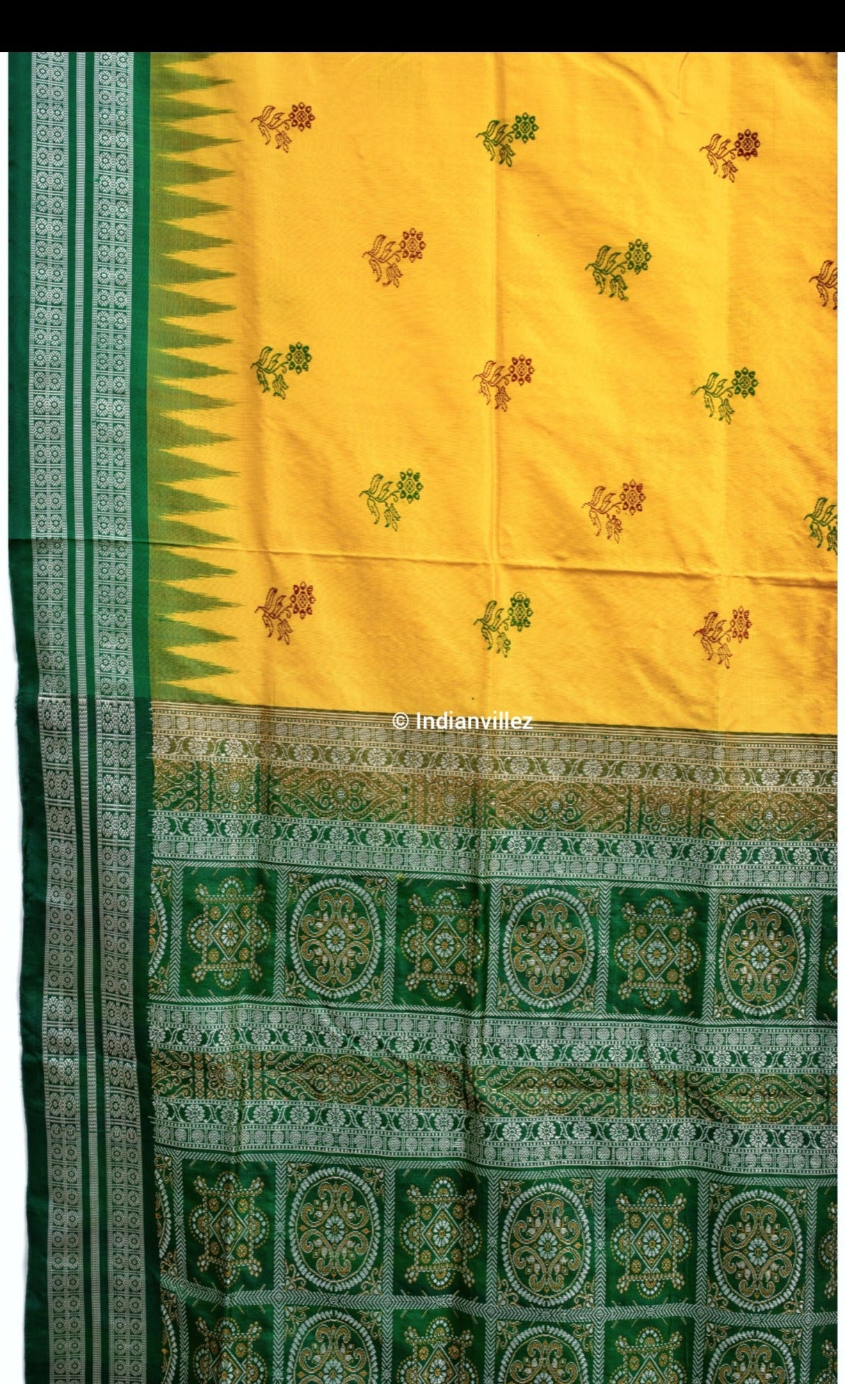 Flower Bomkai Odisha Handloom Mulberry Silk Saree