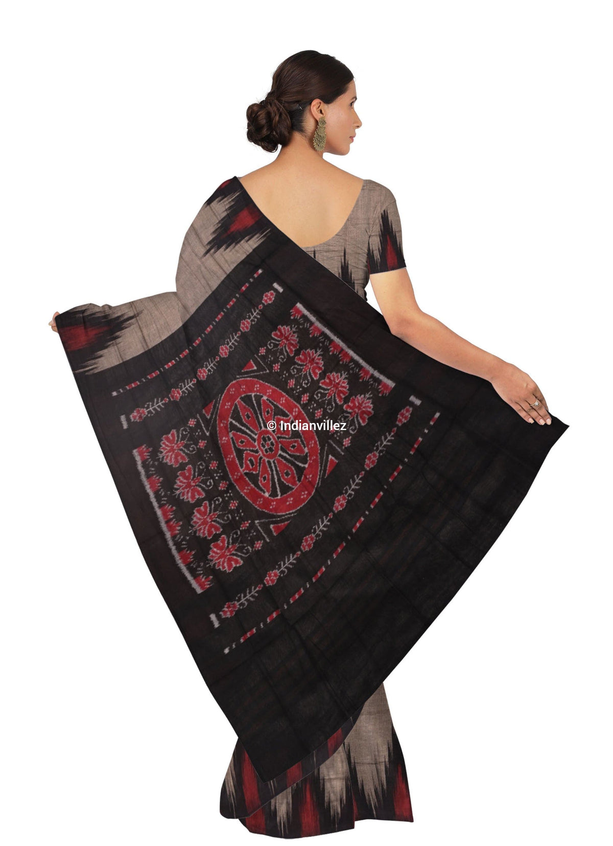 Grey Kargil Kumbha Odisha Handloom Cotton Saree