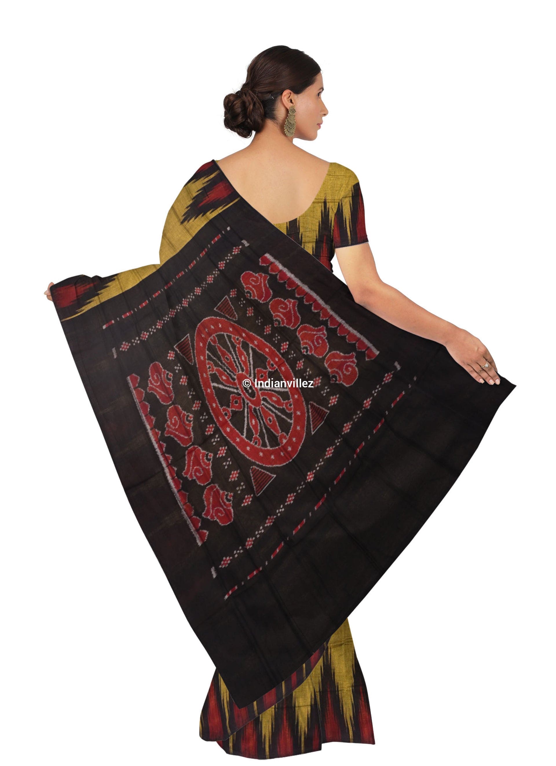 Light Green Kargil Kumbha Sambalpuri Cotton Saree