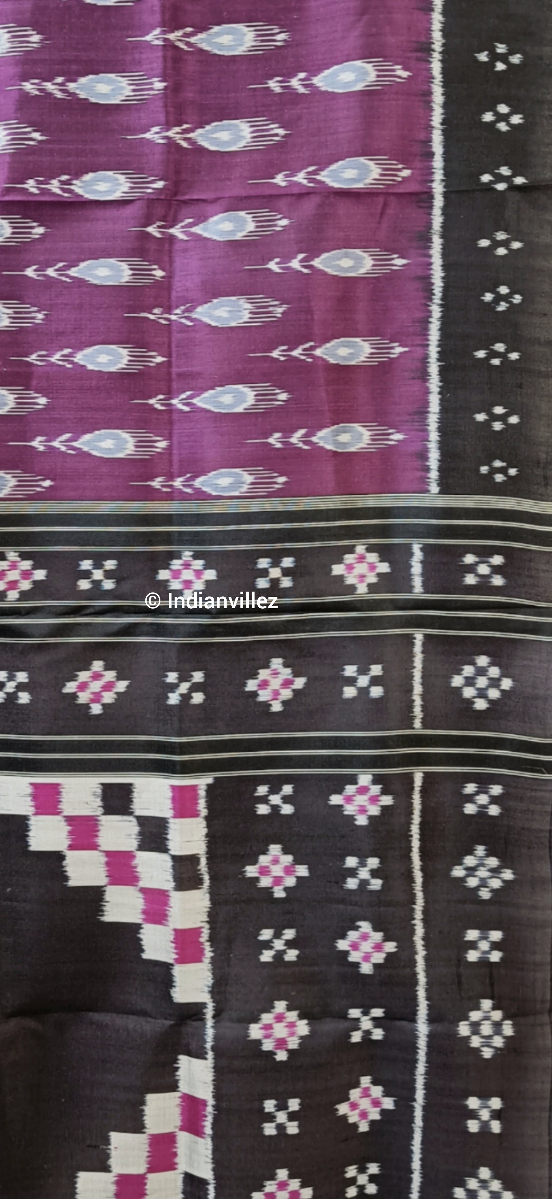 Pink, Grey & Sky Blue Mayurchandrika Odisha Handloom Silk saree