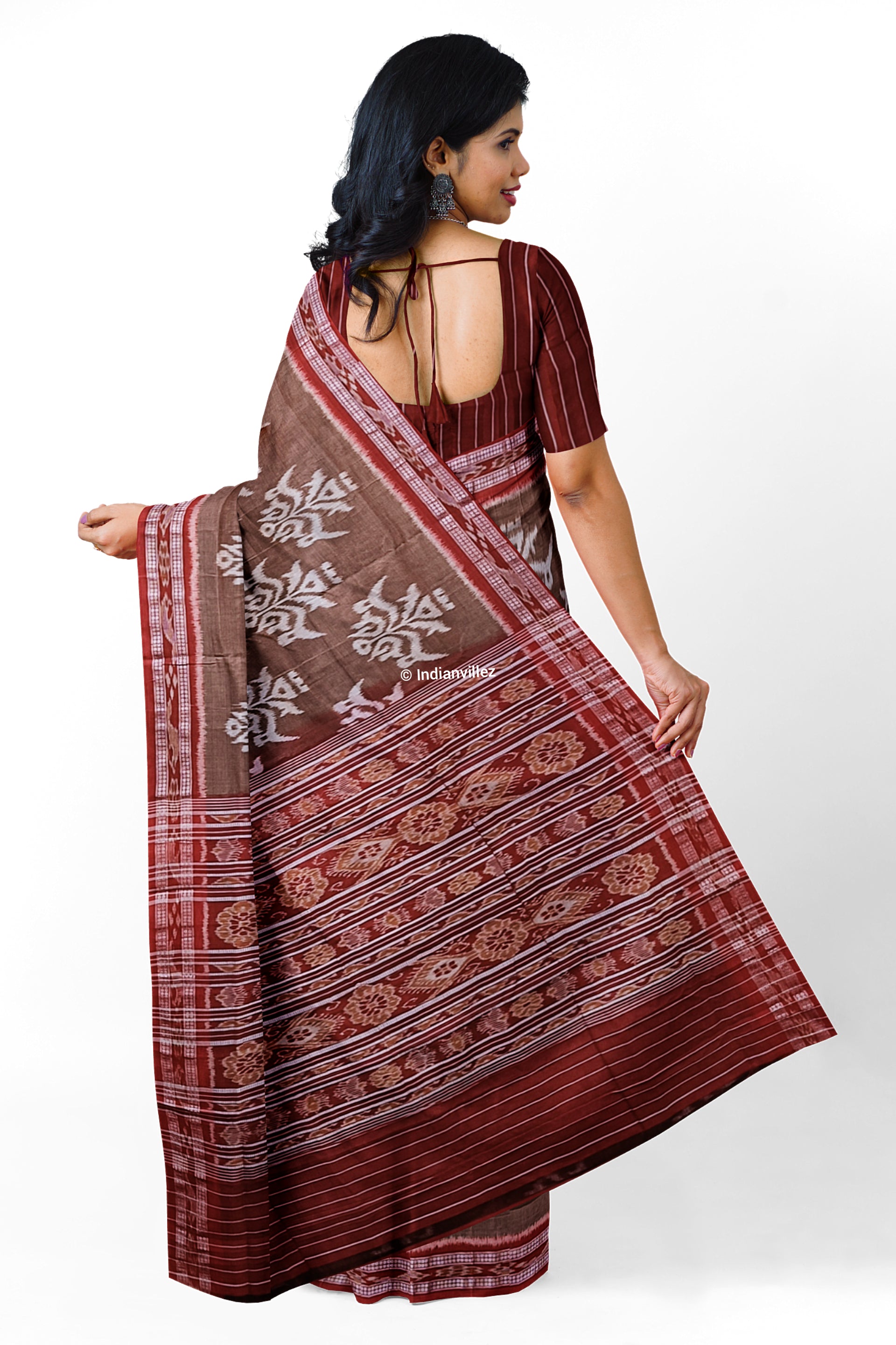 Parijat Flower Odisha Handloom Sambalpuri Cotton Saree