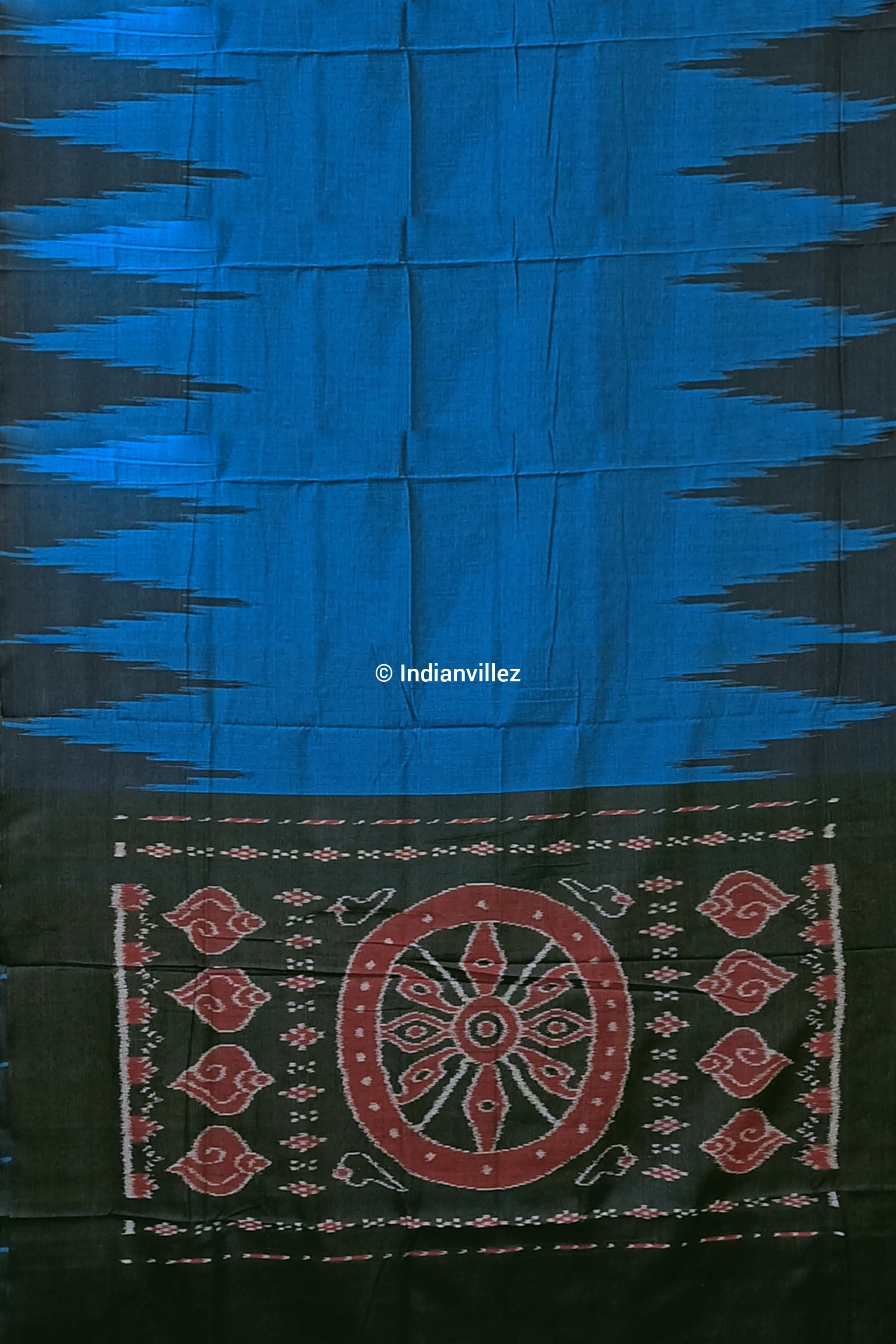 Blue Kargil Kumbha Odisha Handloom Cotton Saree