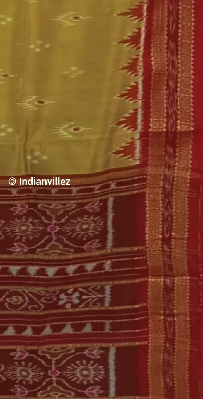 Mehedi Green Mayurchandrika Odisha Handloom Khandua Silk Saree