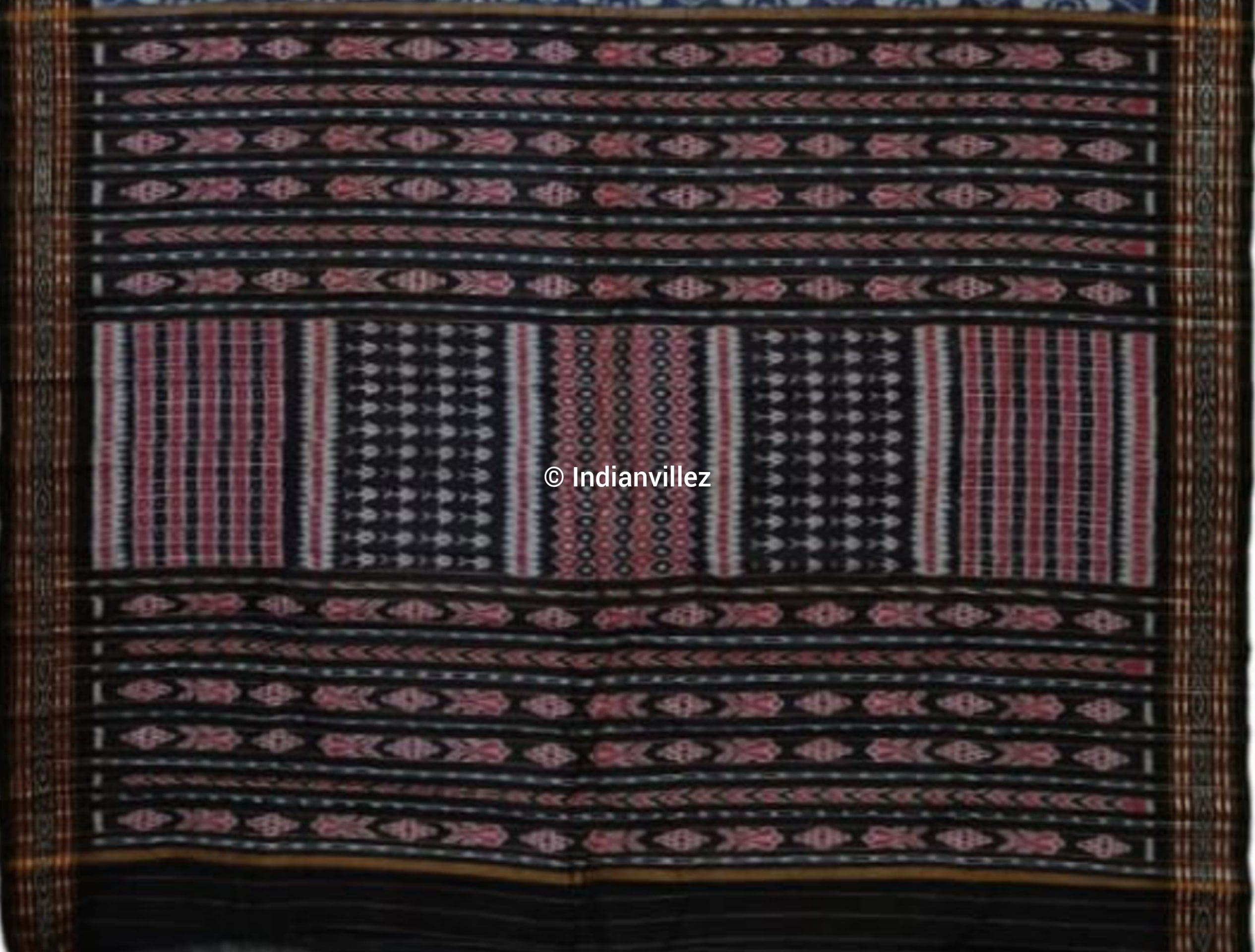 Blue Flower Odisha Handloom Sambalpuri Pure Cotton Saree