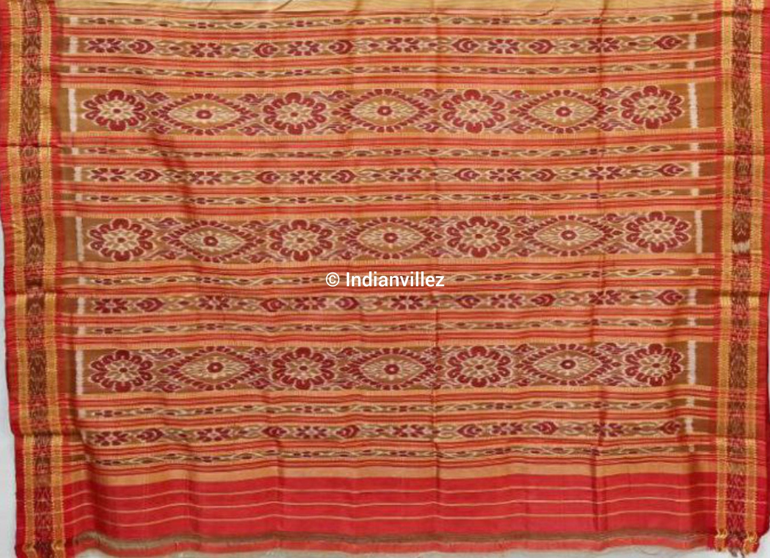 Moss Green Odisha Handloom Khandua Silk Saree