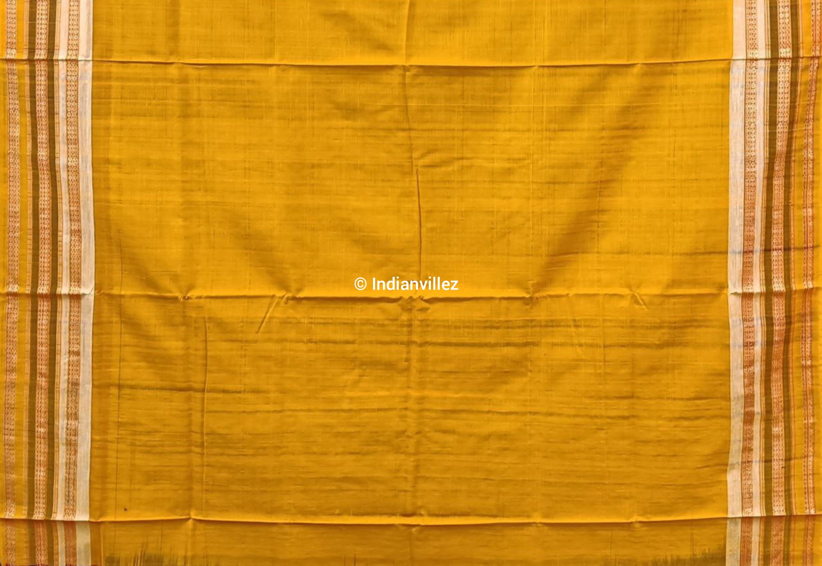 Blue White Yellow Odisha Handloom Bomkai Cotton Saree