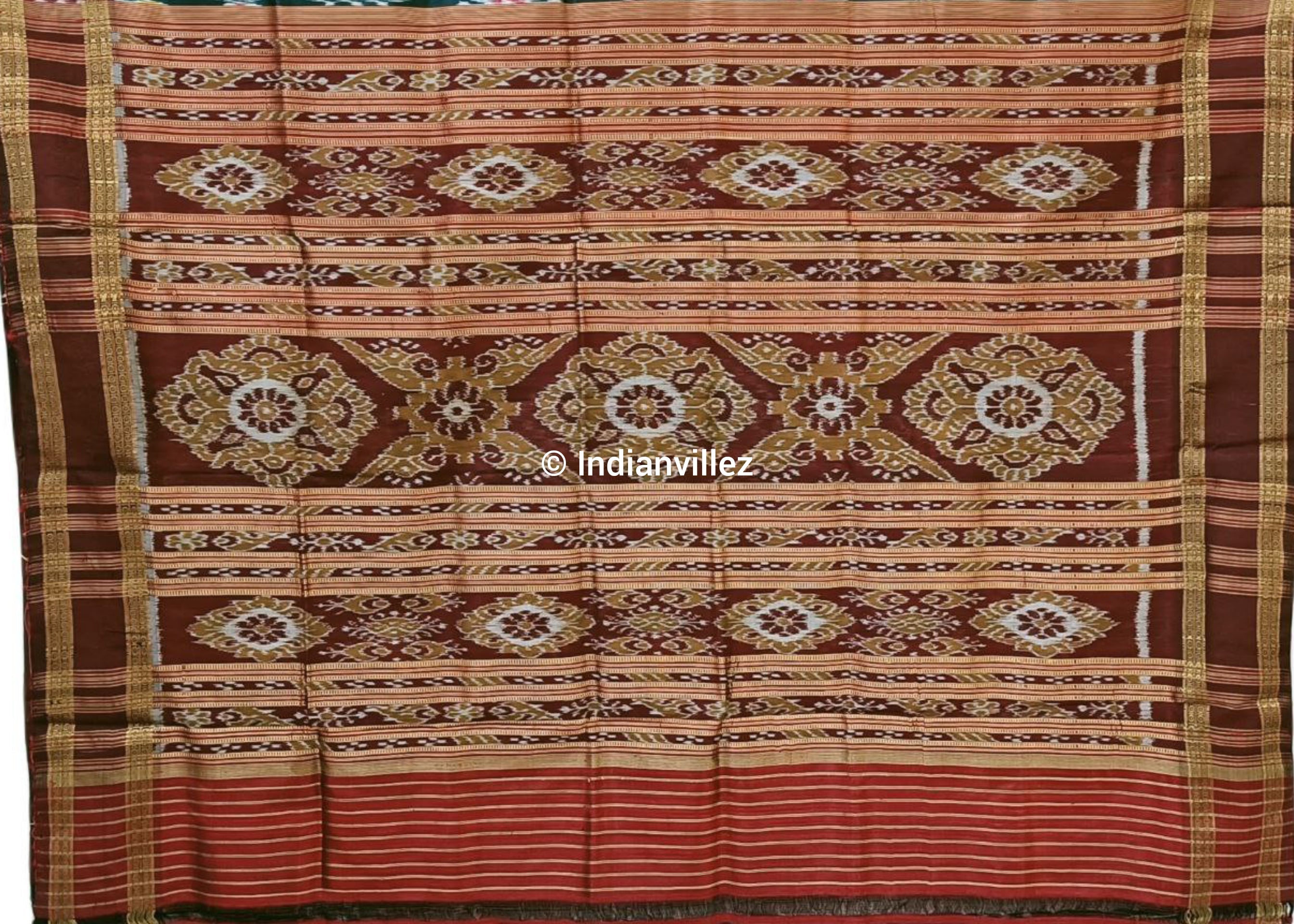 Bottle Green Tarabali with Pasapalli Border Khandua Silk Saree