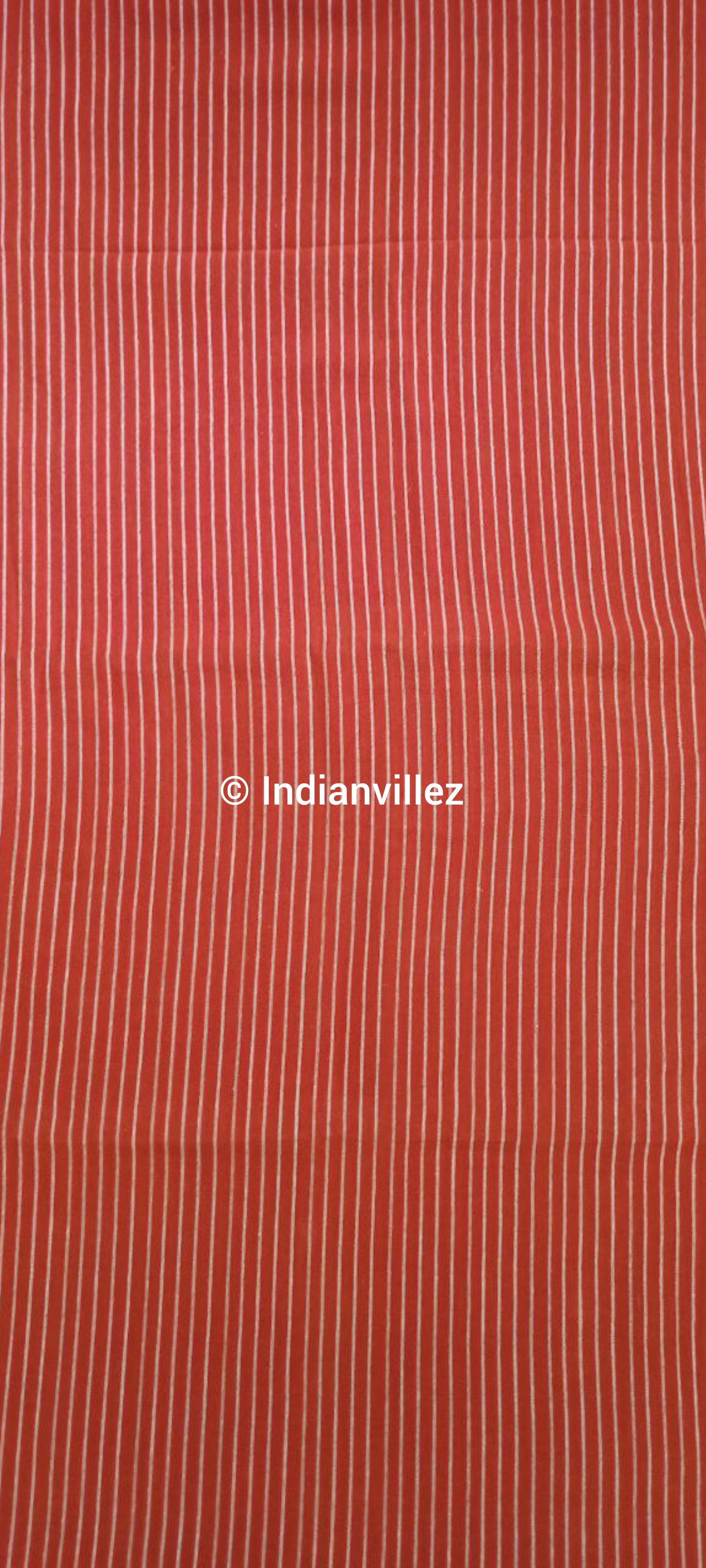 Organic Natural Dyed Orange Strips Kotpad Handloom Fabric