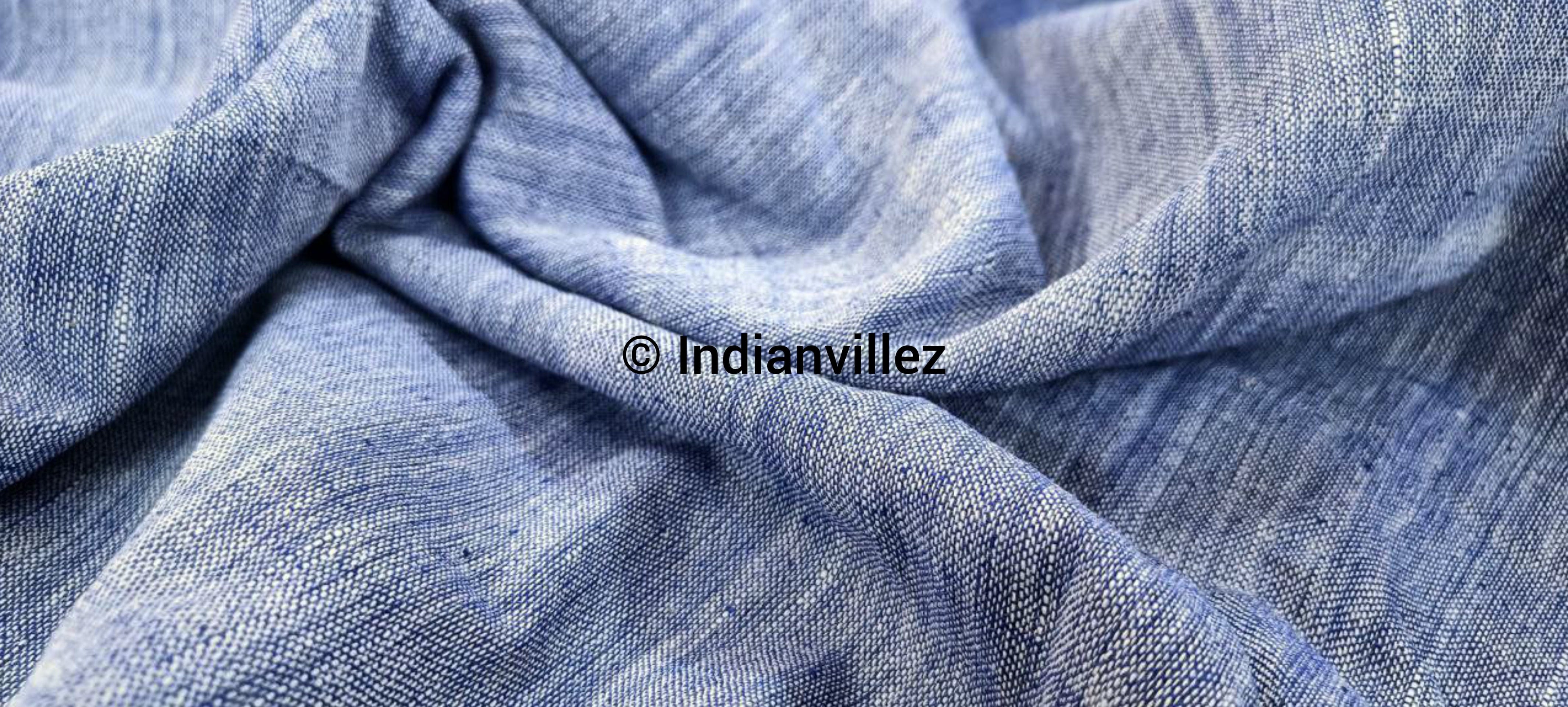 Plain Blue Organic Vegetable-Dyed Kotpad Handloom Fabric