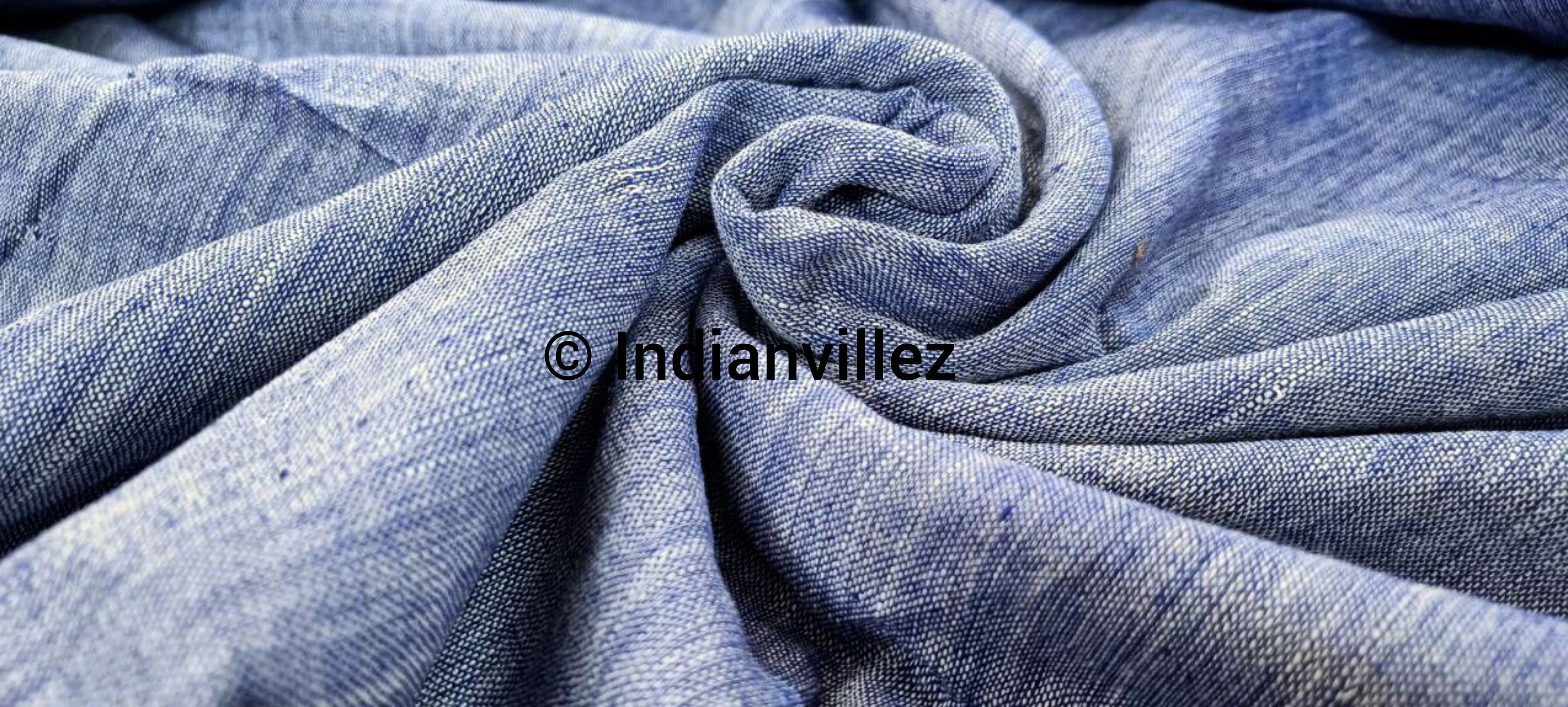 Plain Blue Organic Vegetable-Dyed Kotpad Handloom Fabric
